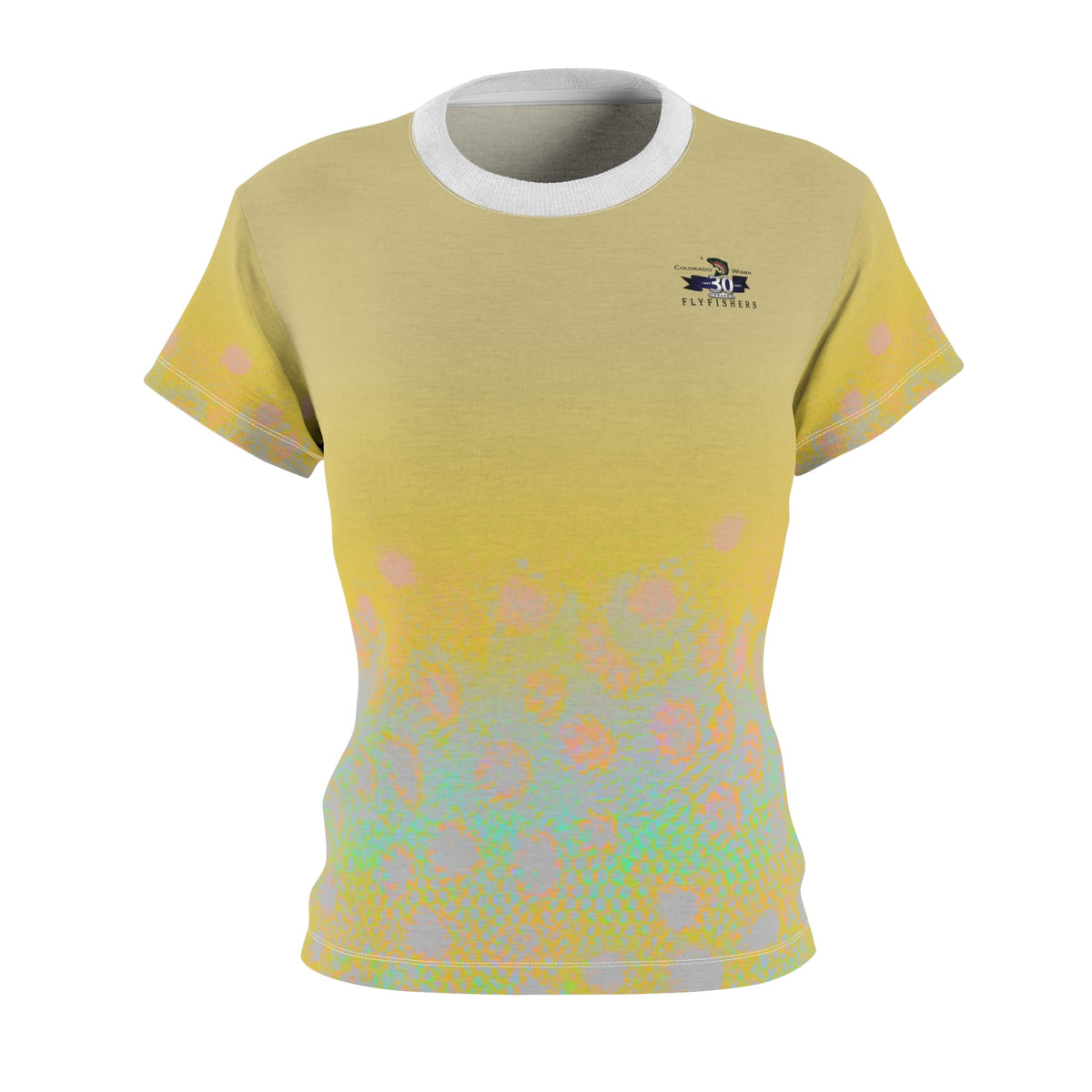 Women's Performance T-Shirt XS / White stitching / 4 oz. Colorado Women Flyfishers Brown Trout Tee by Salt Skins Salt Skins Apparel