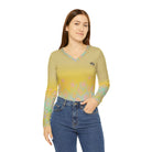 All Over Prints Colorado Women Flyfishers Brown Trout V-Neck Long Sleeve Salt Skins Apparel