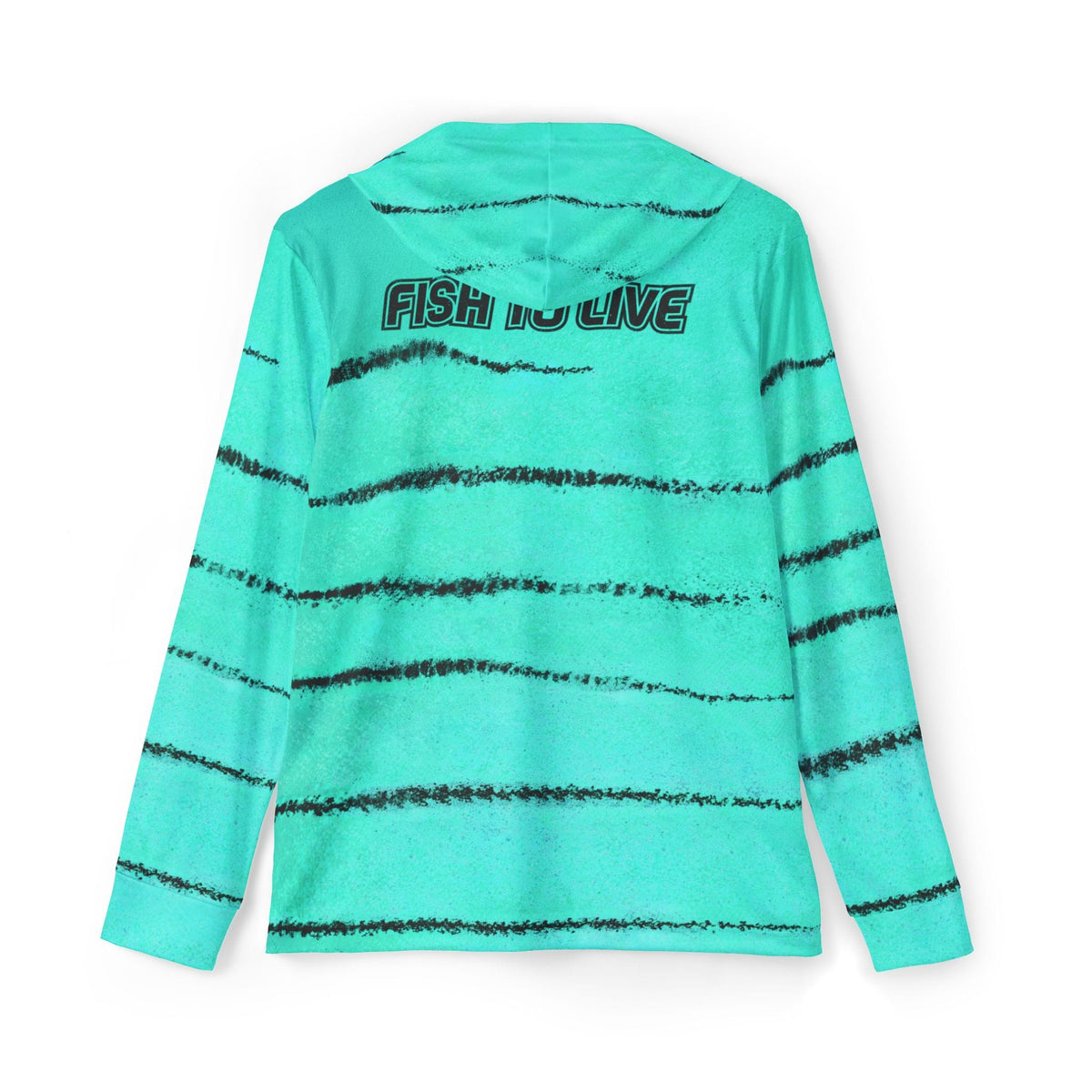 All Over Prints Fishaholic Seafoam Green Striper Performance Hoodie Salt Skins Apparel