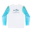 Salt Skins Men's Performance Shirt Live Bait Needed Long Sleeve Men's Fishing Shirt Aqua Blue