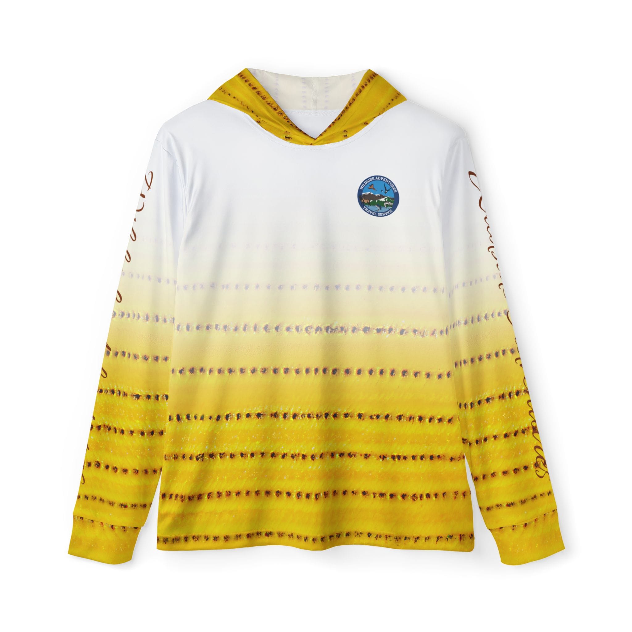 Printify All Over Prints Wildside Adventures Golden Dorado Edition - Men's Performance Long Sleeve Fishing Hoodie