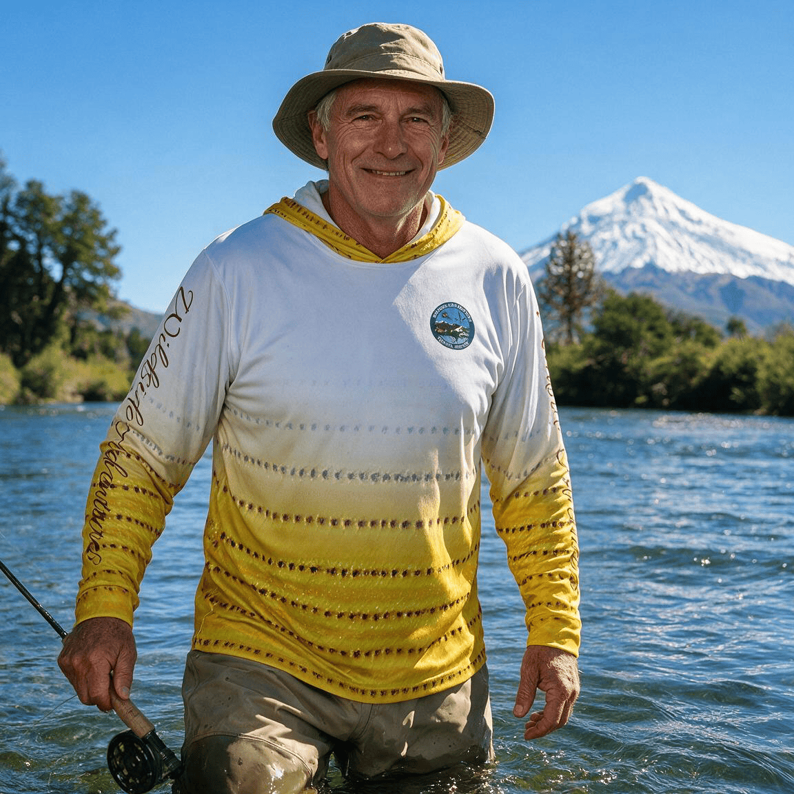 Printify All Over Prints Wildside Adventures Golden Dorado Edition - Men's Performance Long Sleeve Fishing Hoodie