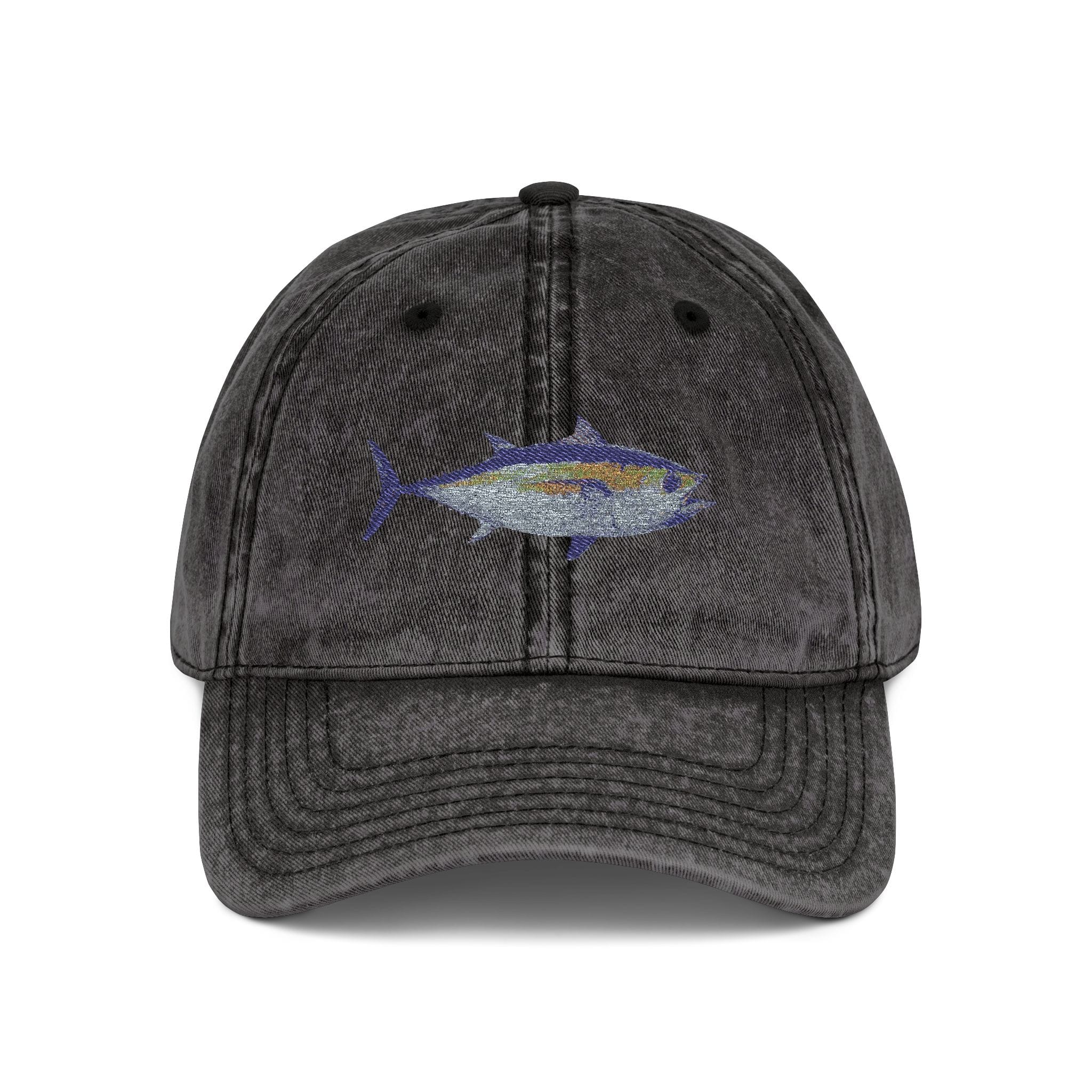 Salt Skins Hats One size / Black Black Tuna Embroidered Vintage Fish Cap by Salt Skins Apparel