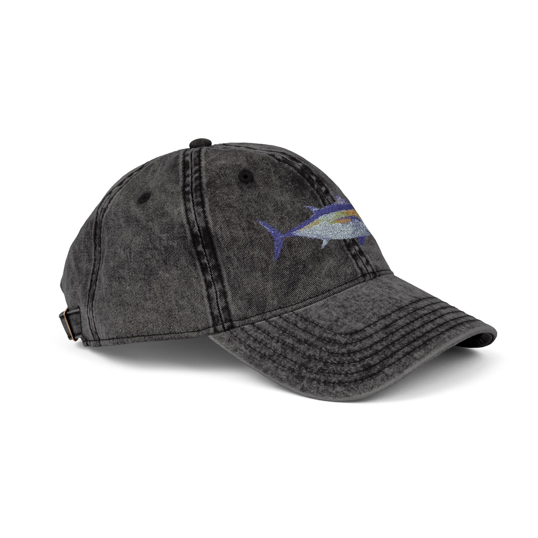 Salt Skins Hats Black Tuna Embroidered Vintage Fish Cap by Salt Skins Apparel