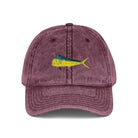 Salt Skins Hats Maroon / One size Mahi Embroidered Vintage Fish Cap by Salt Skins Apparel