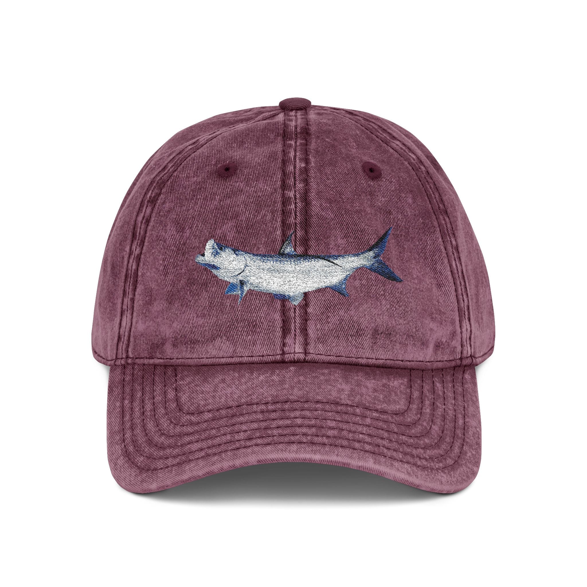 Salt Skins Hats Maroon / One size Tarpon Embroidered Vintage Fish Cap by Salt Skins Apparel