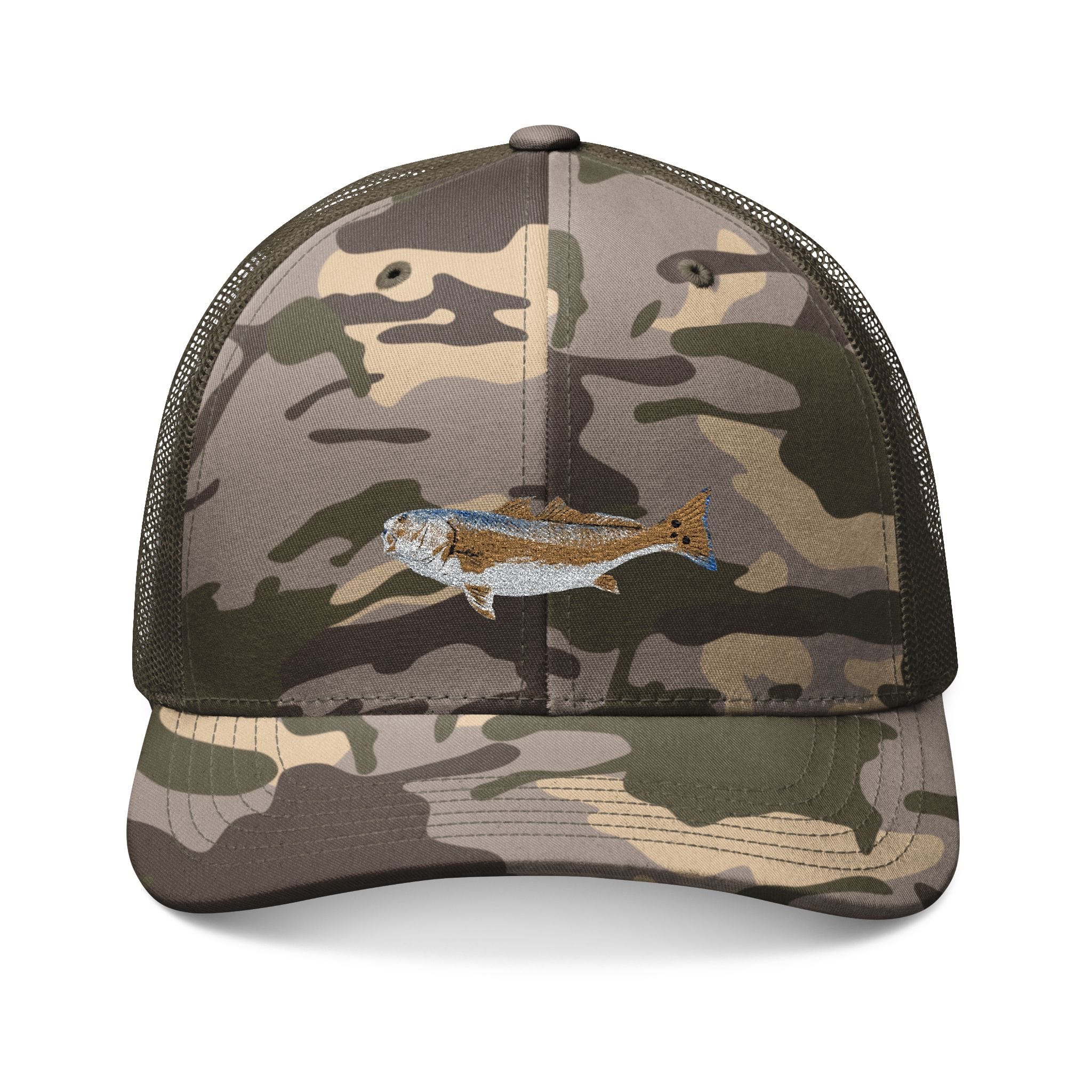 Salt Skins Hats One size / Olive Green Camo Redfish Camo — Embroidered Fishing Cap