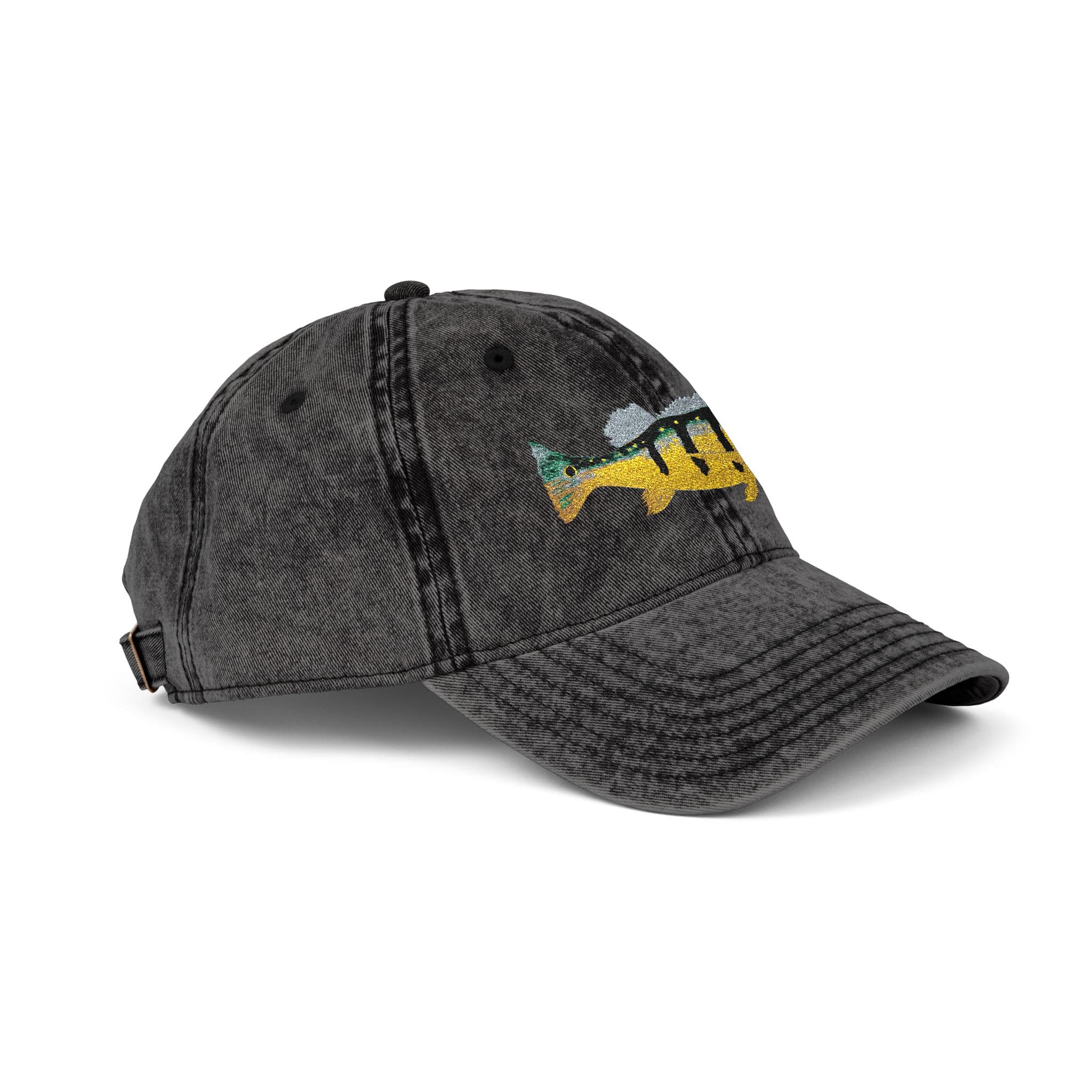Salt Skins Hats Peacock Bass Embroidered Vintage Fish Cap by Salt Skins Apparel
