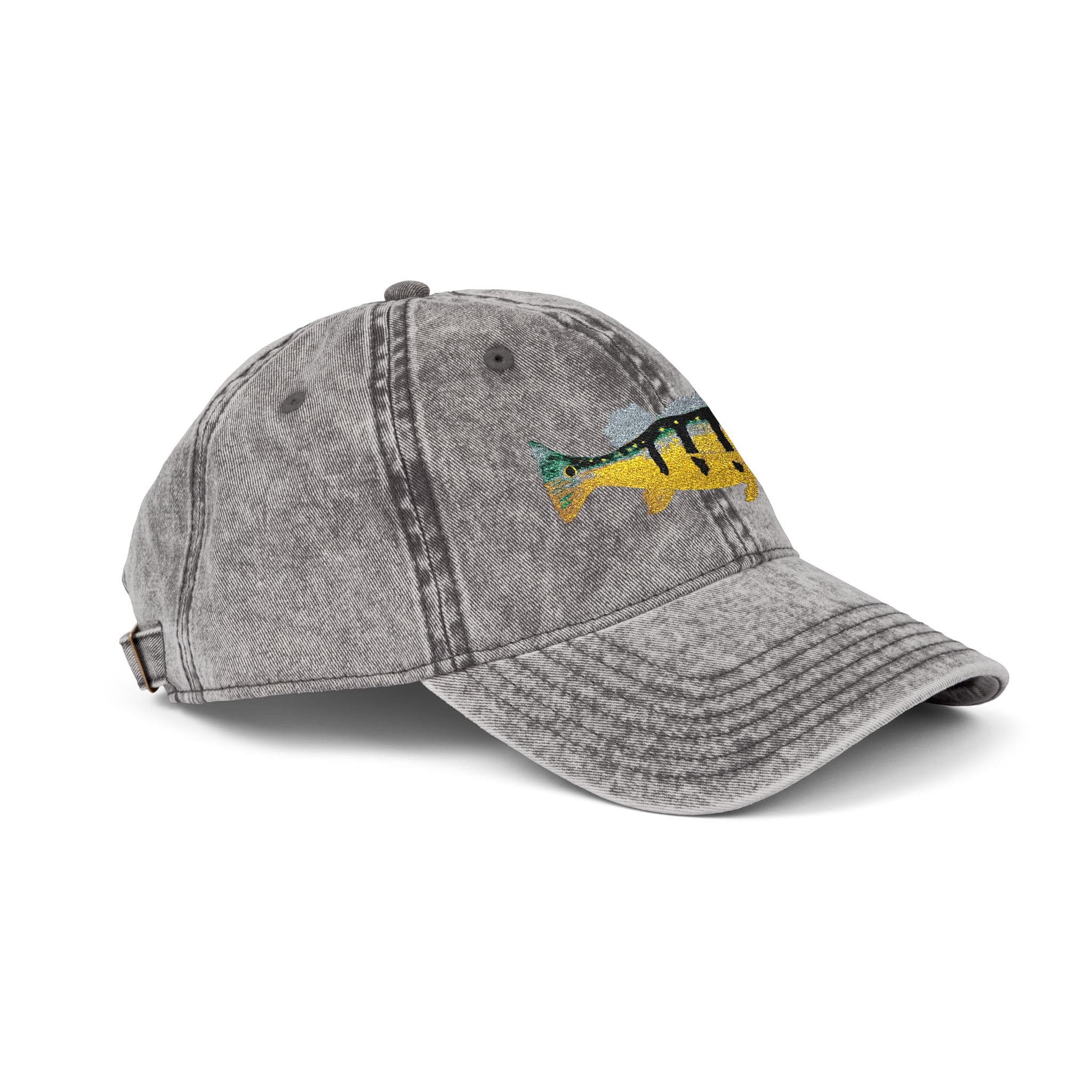 Salt Skins Hats Peacock Bass Embroidered Vintage Fish Cap by Salt Skins Apparel