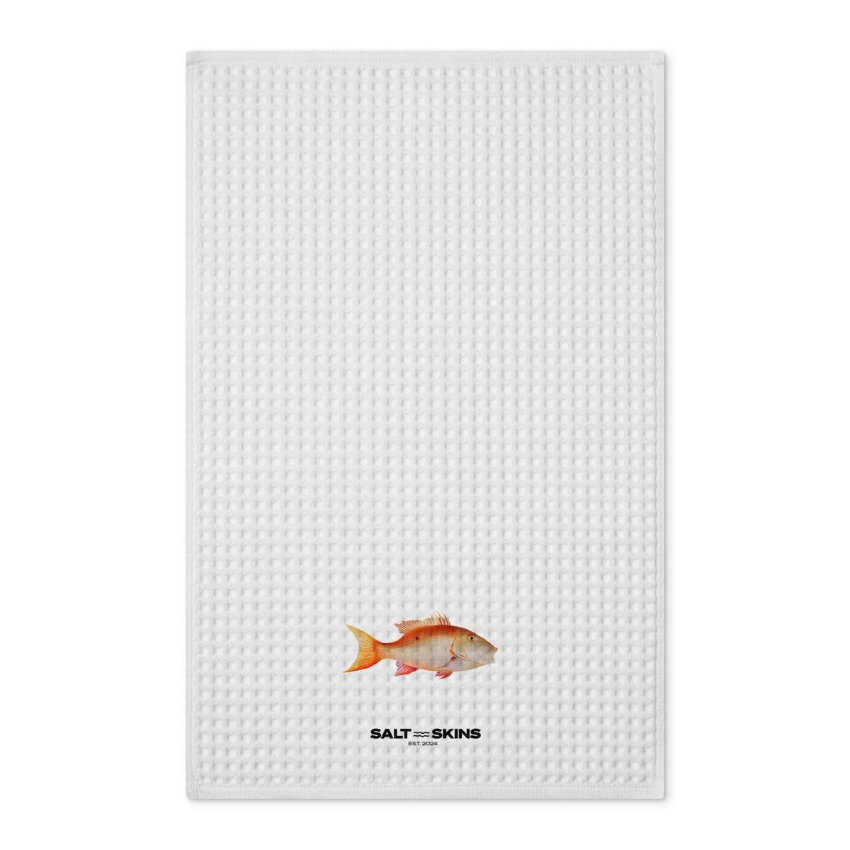 Home Decor 16'' x 25'' / White Mutton Snapper Waffle Tea Towel Salt Skins