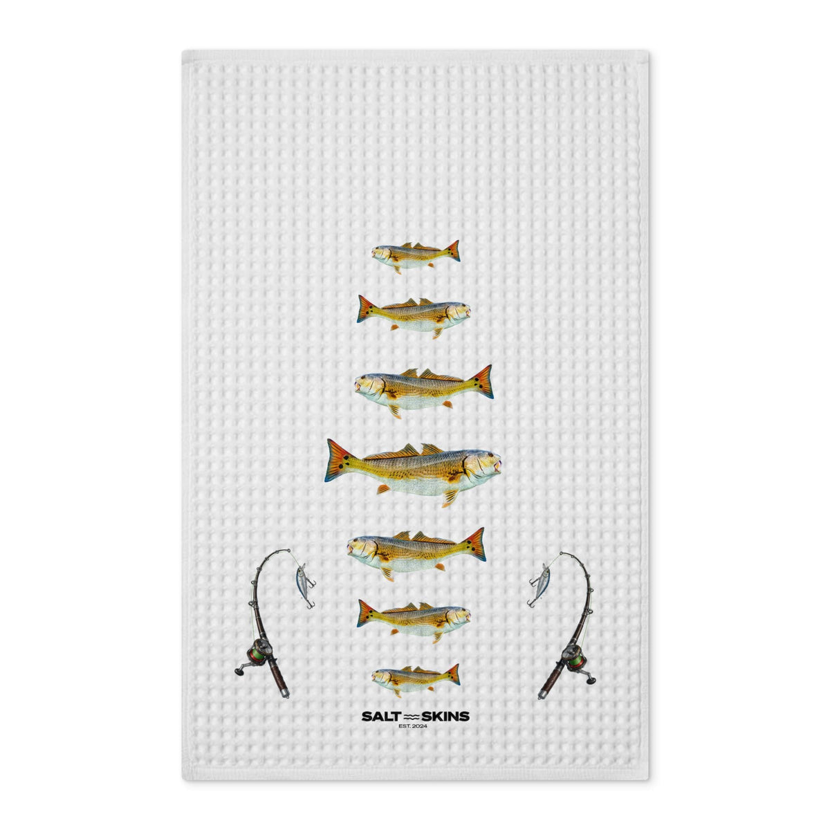 Home Decor 16'' x 25'' / White Redfish Waffle Tea Towel by Salt Skins Salt Skins
