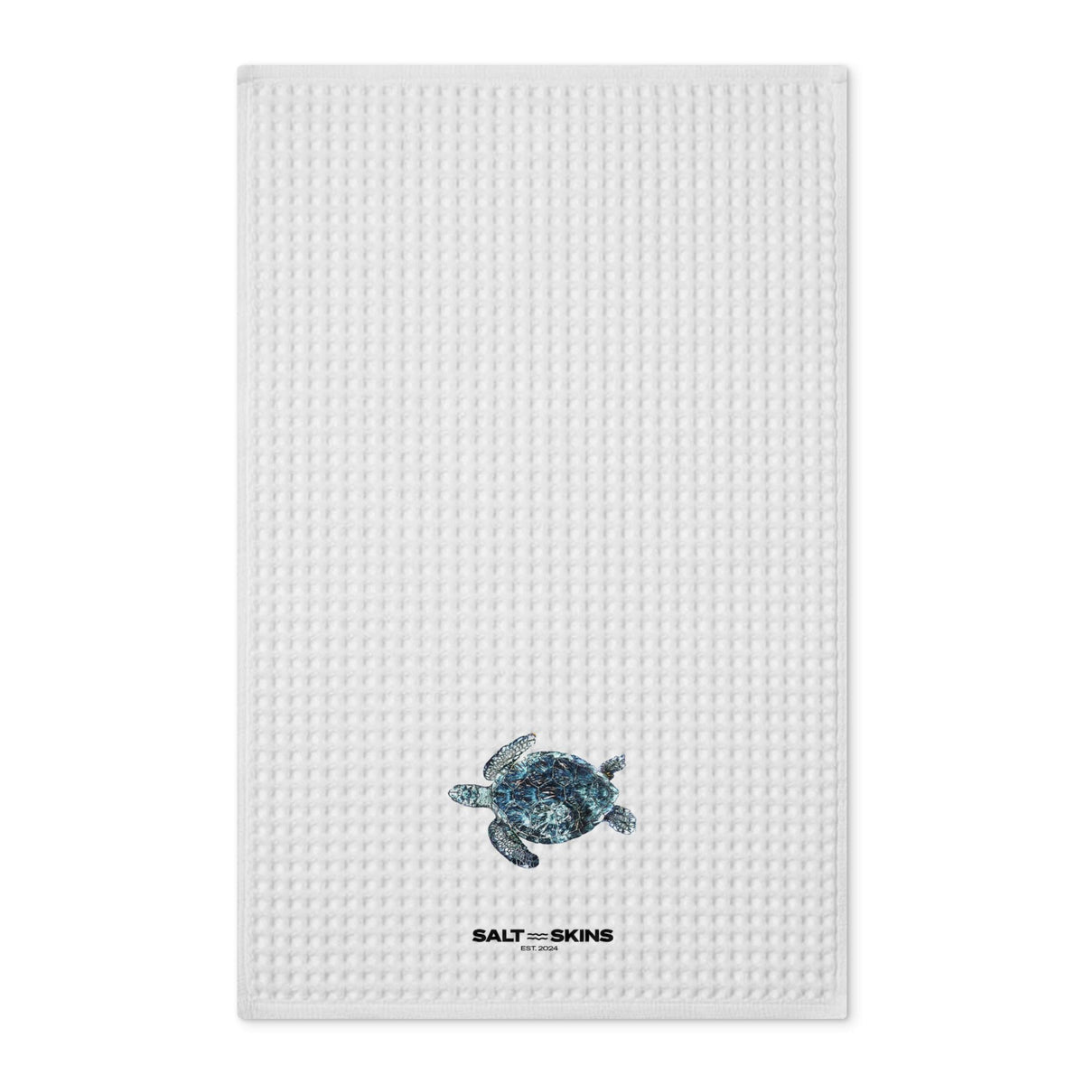 Home Decor 16'' x 25'' / White Sea Turtle Waffle Tea Towel by Salt Skins Salt Skins