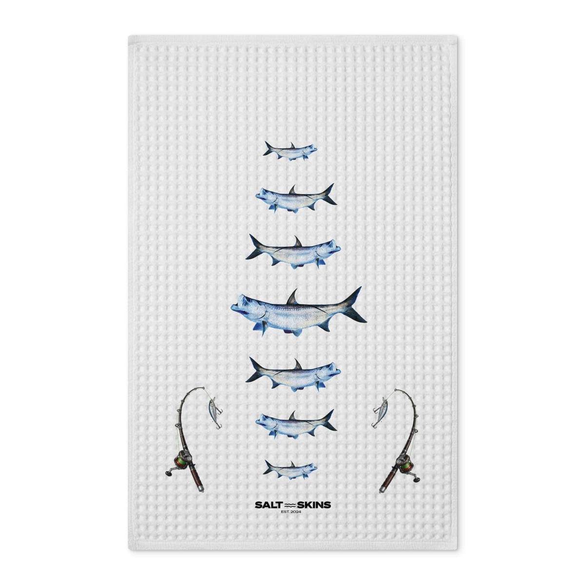 Home Decor 16'' x 25'' / White Tarpon Tea Towel by Salt Skins Salt Skins