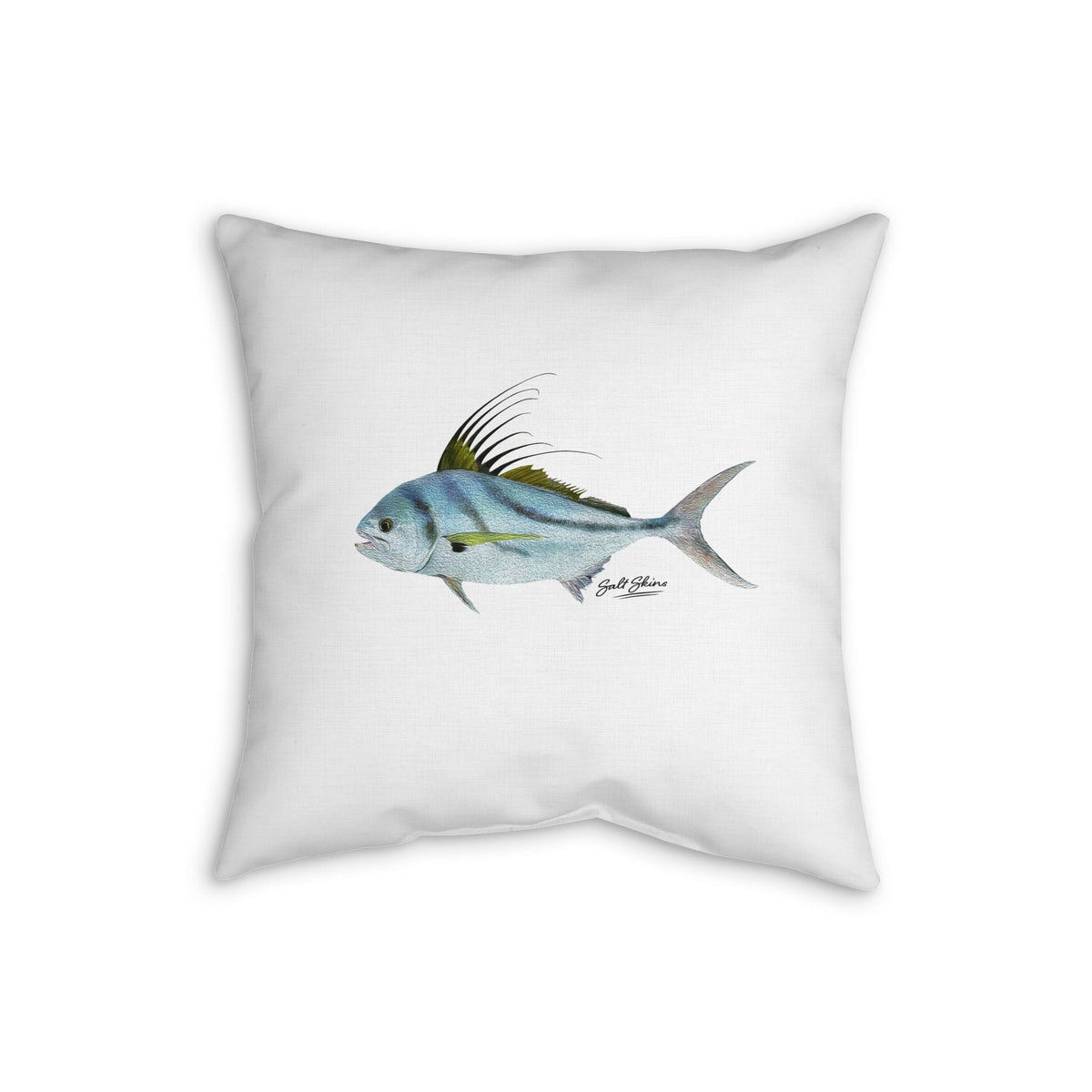 Home Decor Rooster Fish Faux Linen Pillow by Salt Skins Salt Skins