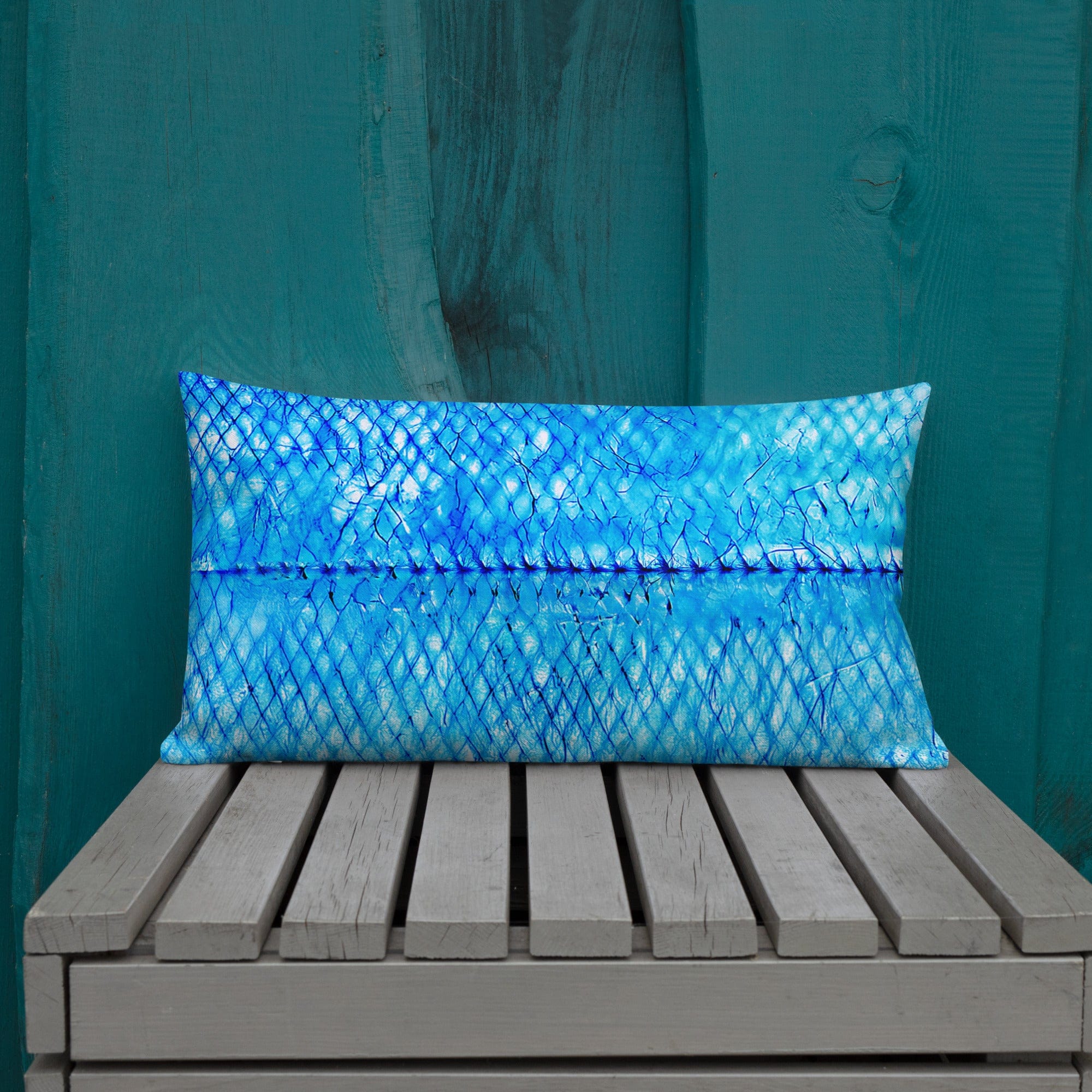 Salt Skins Home Decor Sea Angler Collection Blue Mackerel - Throw Pillow