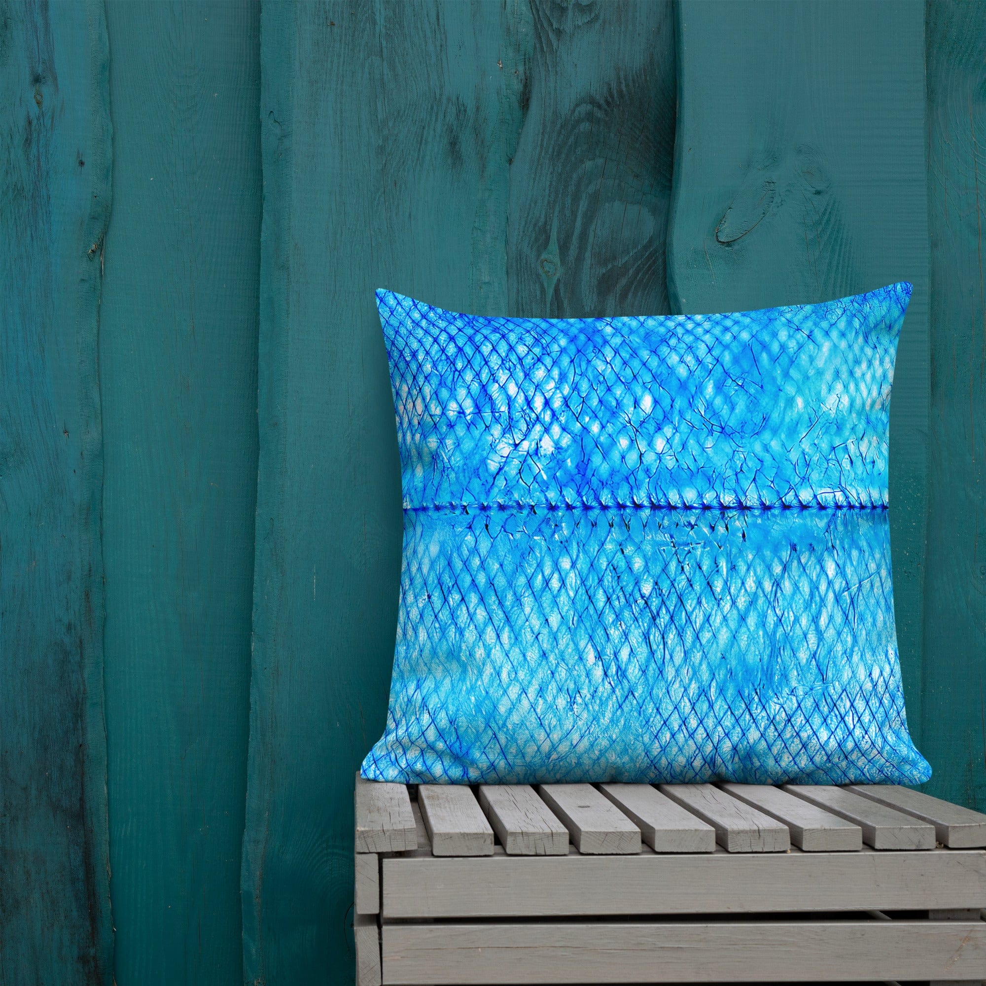 Salt Skins Home Decor Sea Angler Collection Blue Mackerel - Throw Pillow