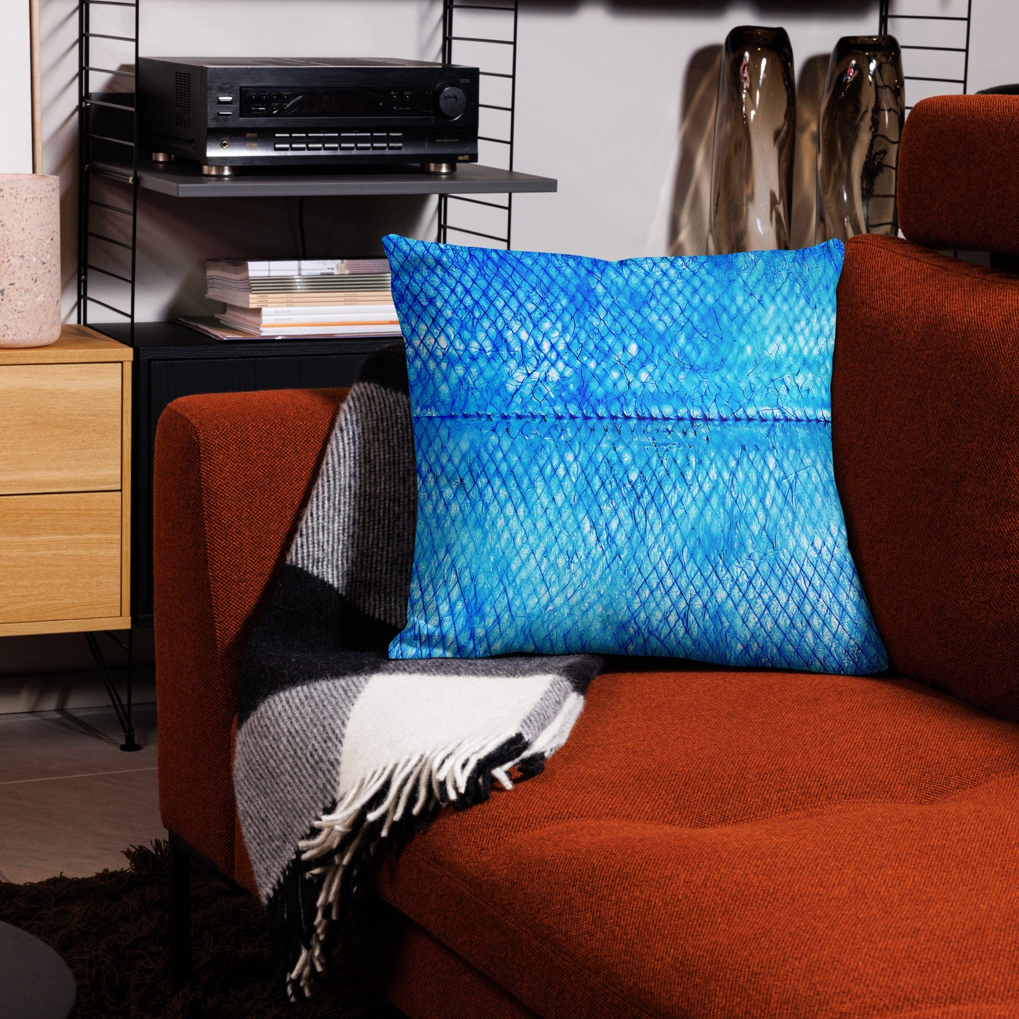 Salt Skins Home Decor Sea Angler Collection Blue Mackerel - Throw Pillow