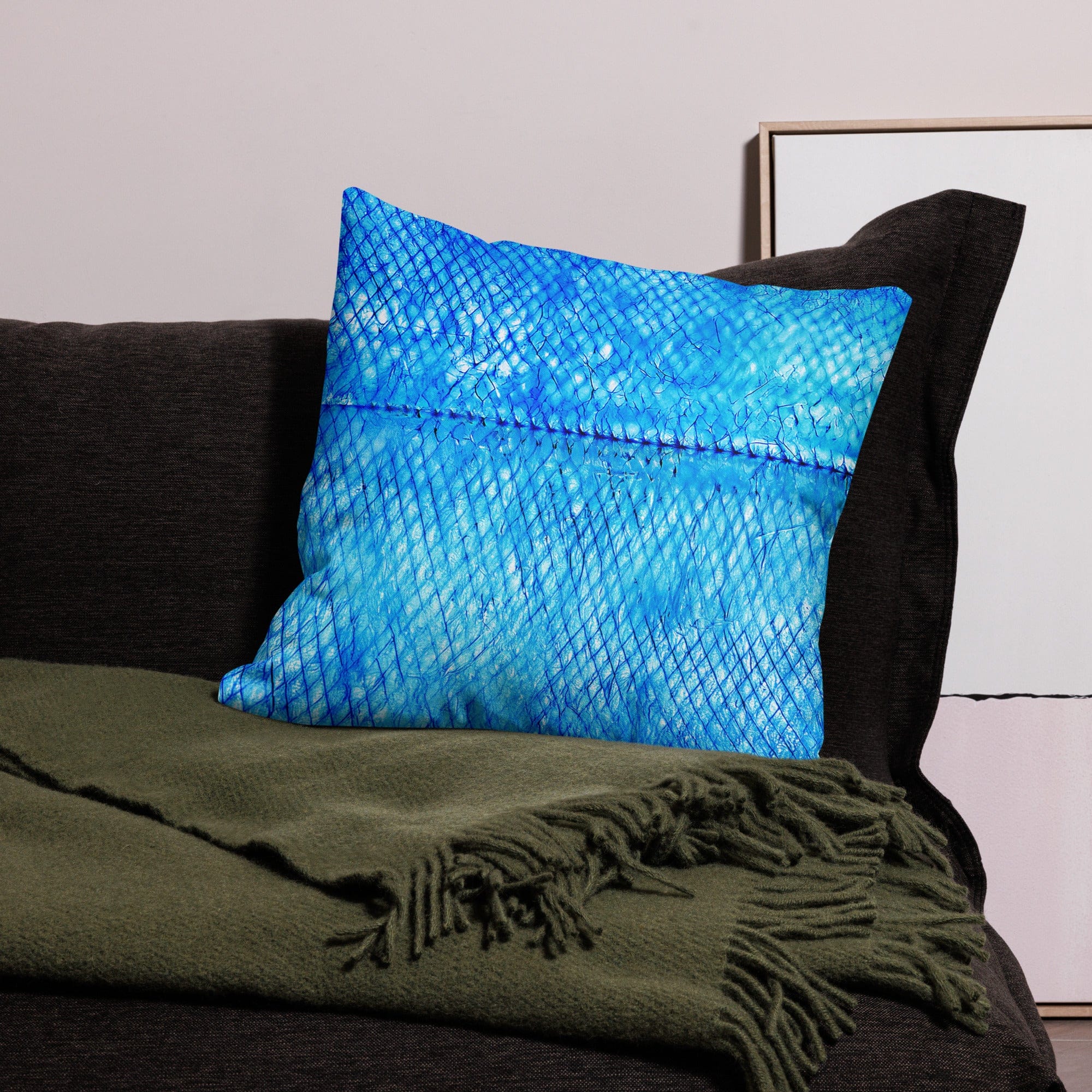 Salt Skins Home Decor Sea Angler Collection Blue Mackerel - Throw Pillow