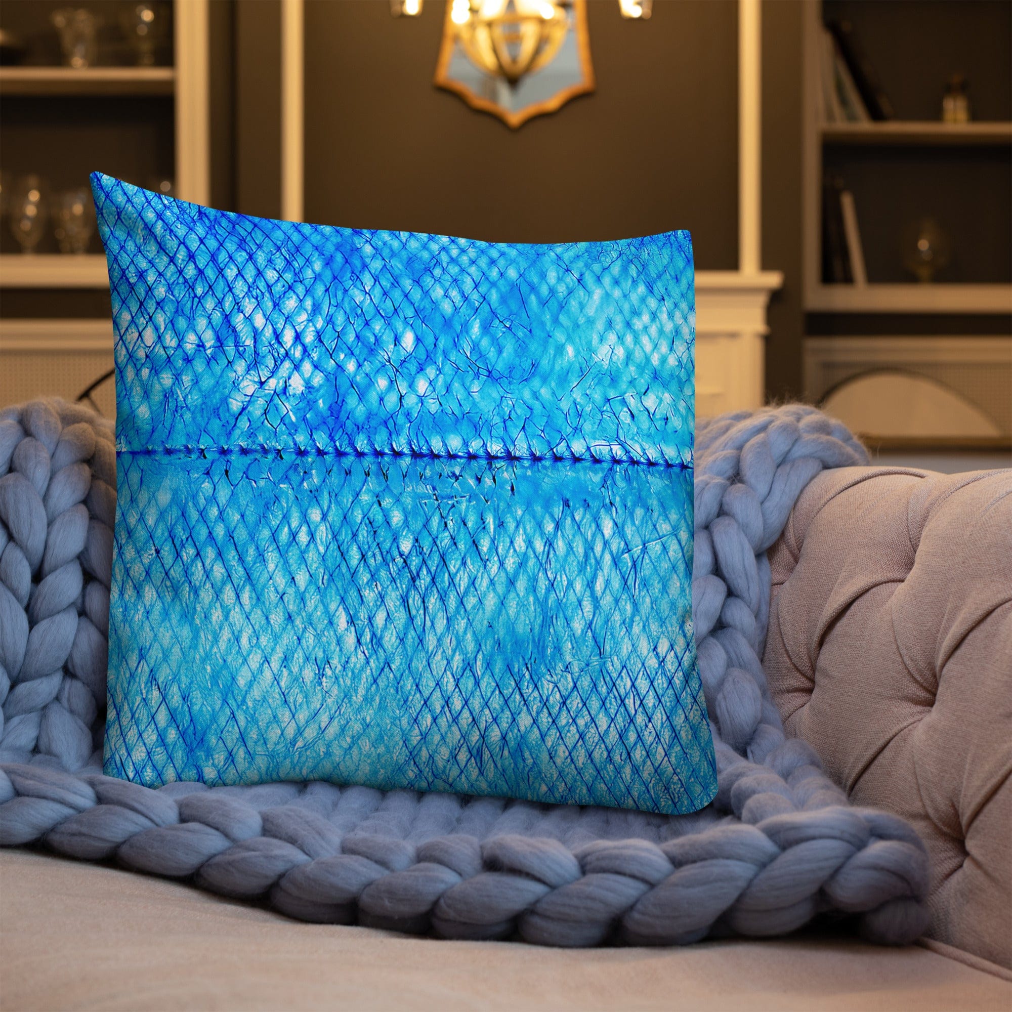Salt Skins Home Decor Sea Angler Collection Blue Mackerel - Throw Pillow