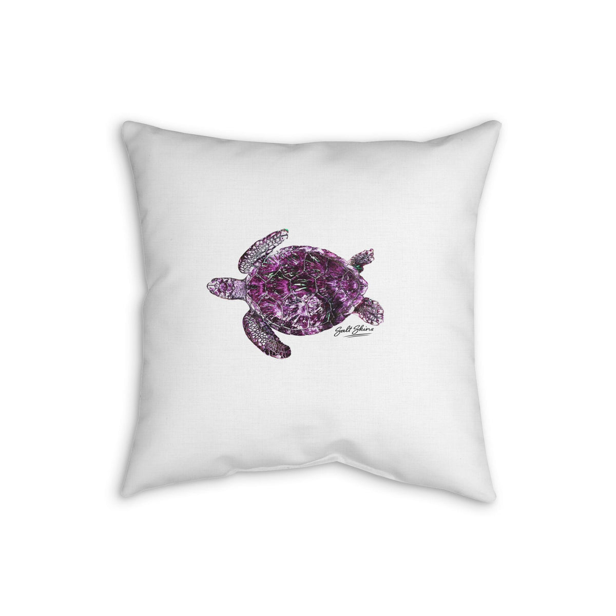 Home Decor Sea Turtle Faux Linen Pillow by Salt Skins Salt Skins