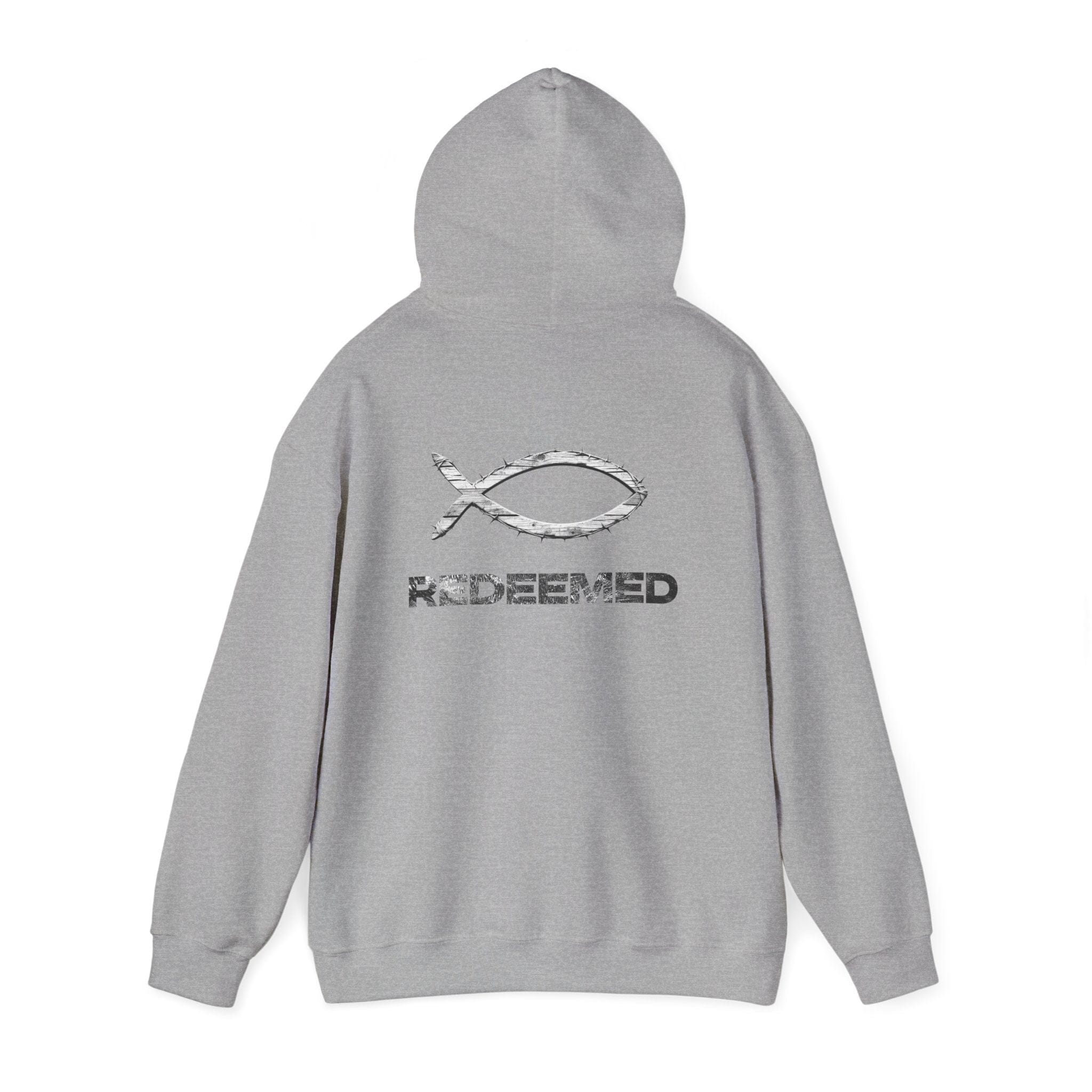Printify Hoodie Redeemed – “By the Blood” Hooded Sweatshirt - Ichthus Collection