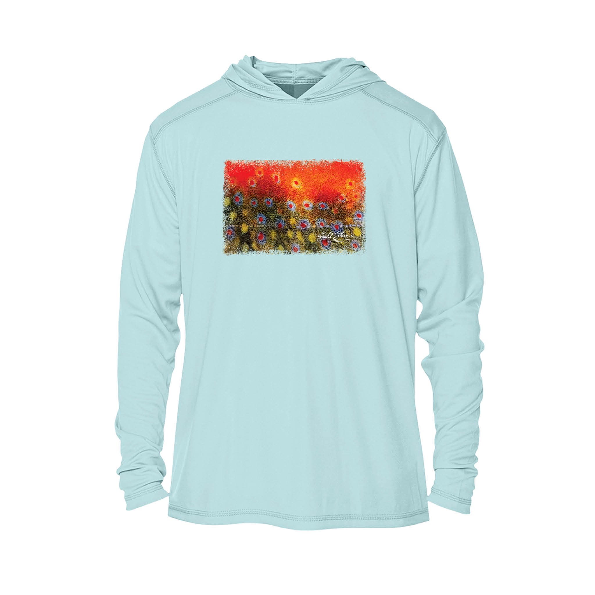 Hoodie XS / Arctic Blue Wild Brook Trout Men's Long Sleeve Performance Hoodie