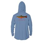 Hoodie XS / Columbia Blue Wild Brook Trout Men's Long Sleeve Performance Hoodie