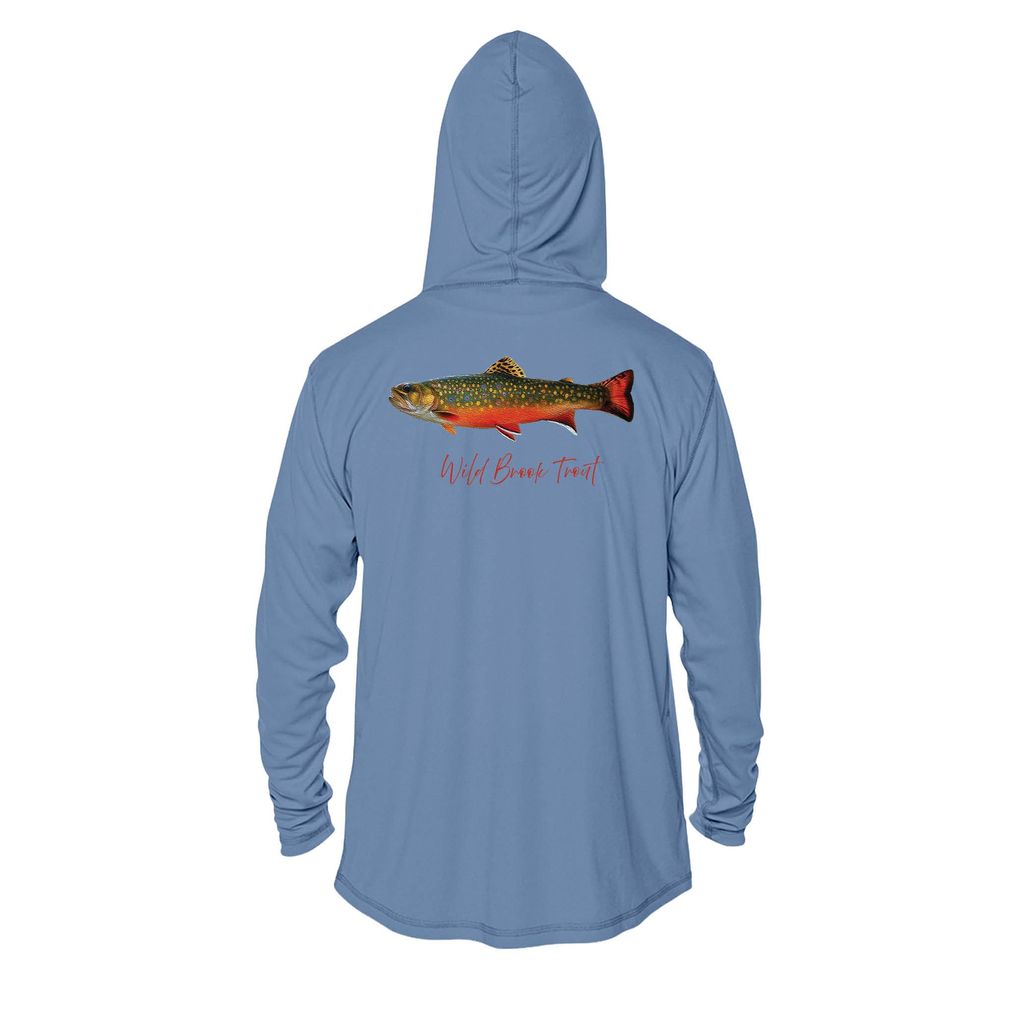 Hoodie XS / Columbia Blue Wild Brook Trout Men's Long Sleeve Performance Hoodie
