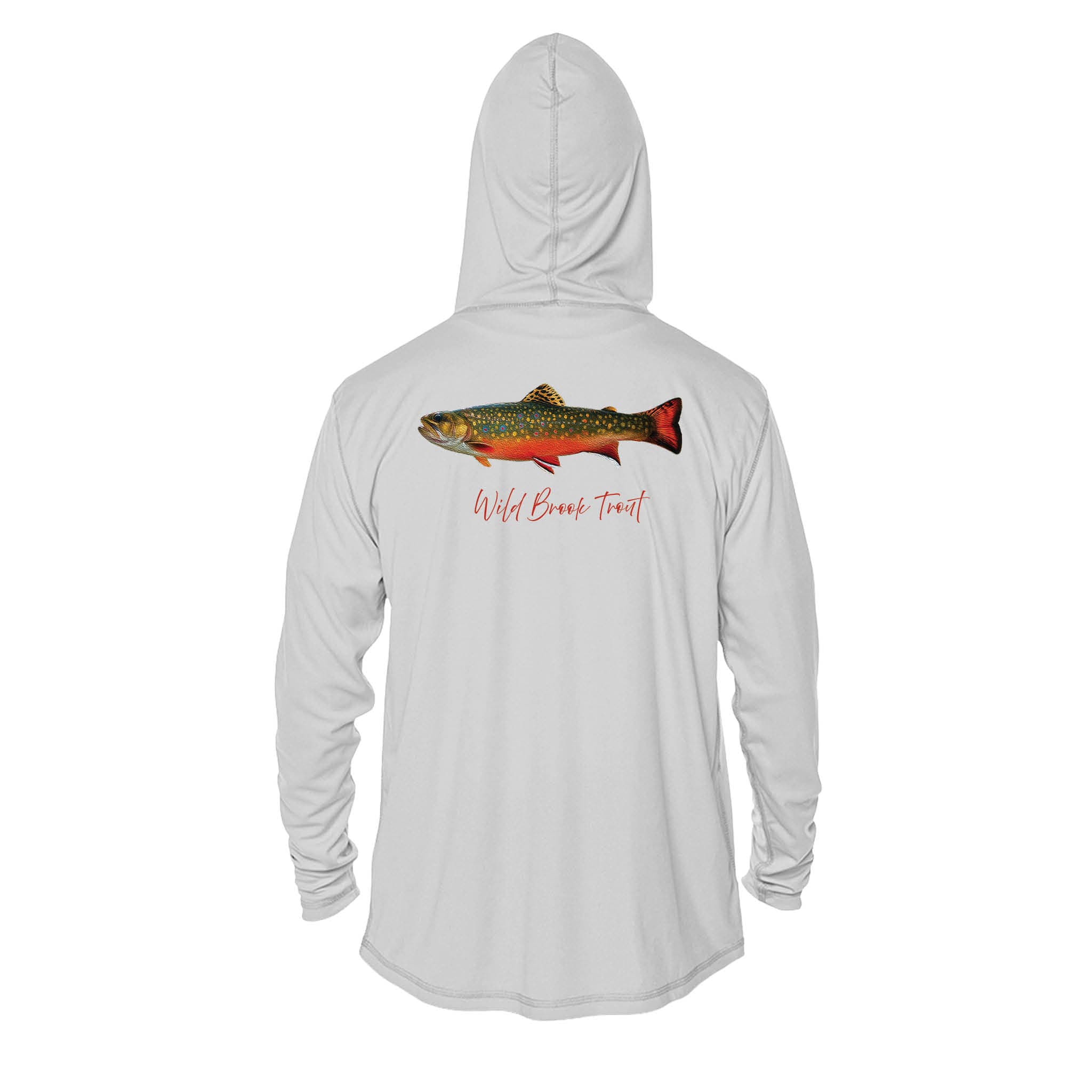 Hoodie XS / Pearl Grey Wild Brook Trout Men's Long Sleeve Performance Hoodie