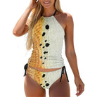 Inkedjoy XS / White Redfish Goddess - Women's Two Piece Split Swimsuit