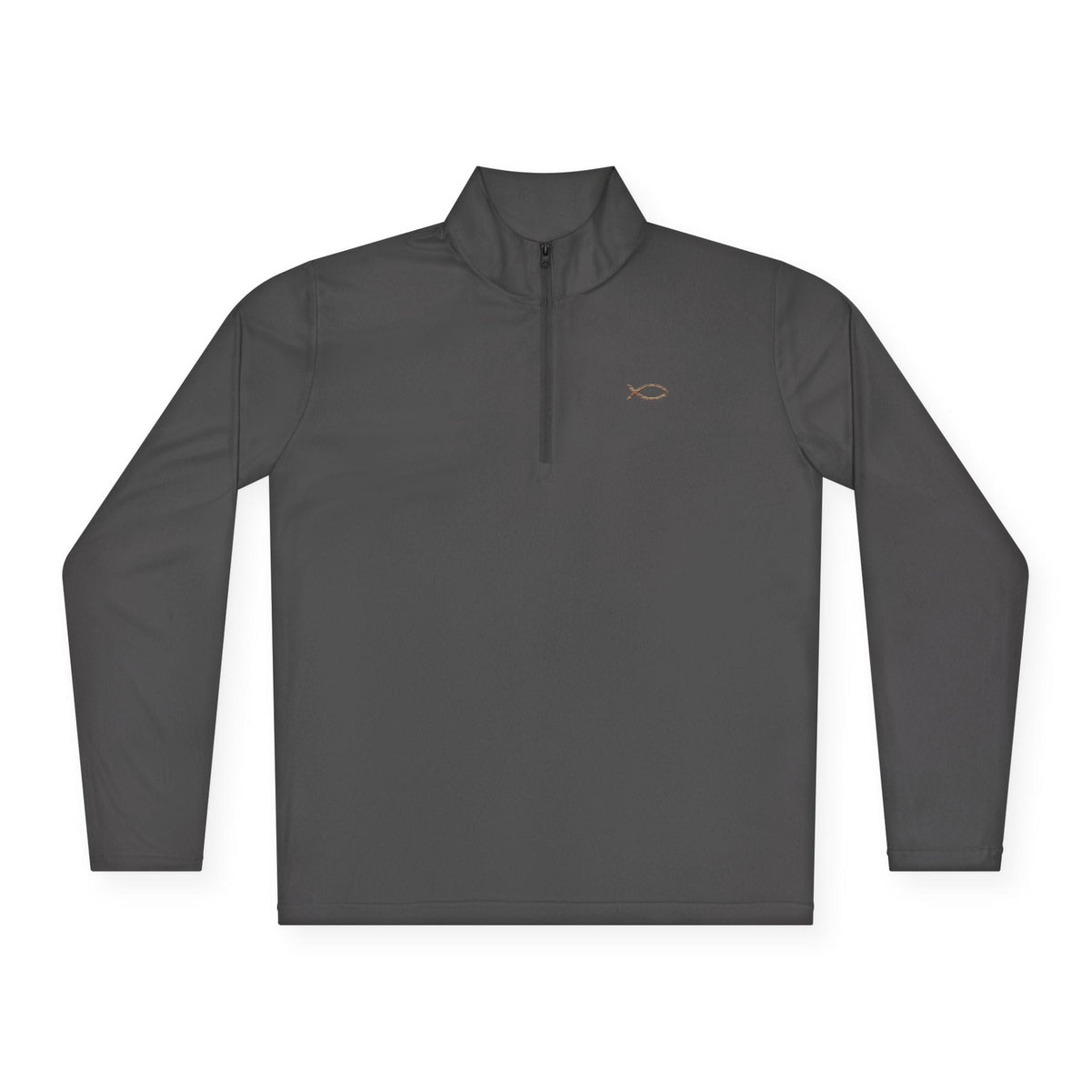 Long-sleeve Charcol Heather / XS "Redeemed" Ichthus Fish Quarter Zip Pullover Salt Skins