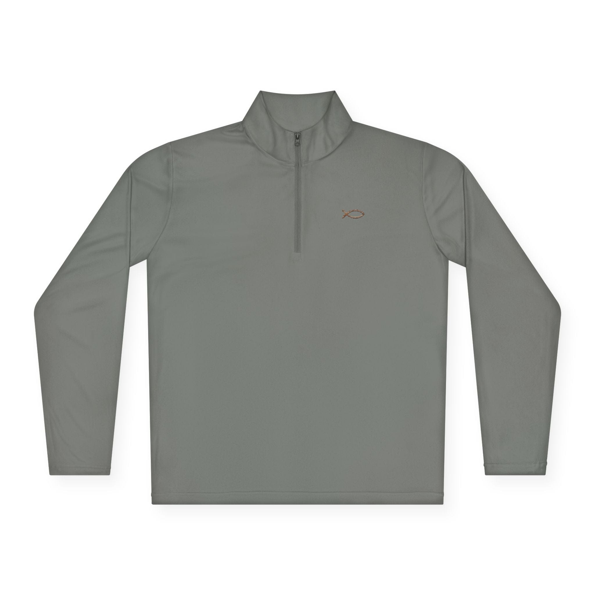 Salt Skins Long-sleeve Gray Concrete / XS "Redeemed" Ichthus Fish Quarter Zip Pullover