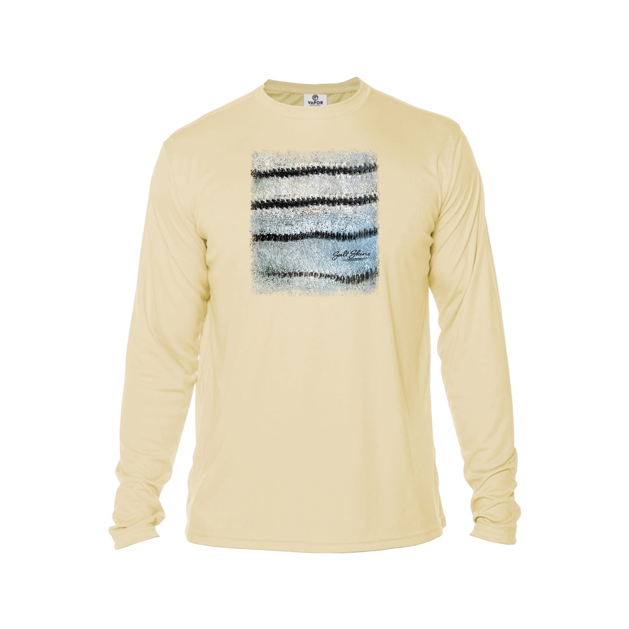 Printify Long-sleeve Pale Yellow / XS Hybrid Striper Bass Men's Performance Fishing Crew Neck