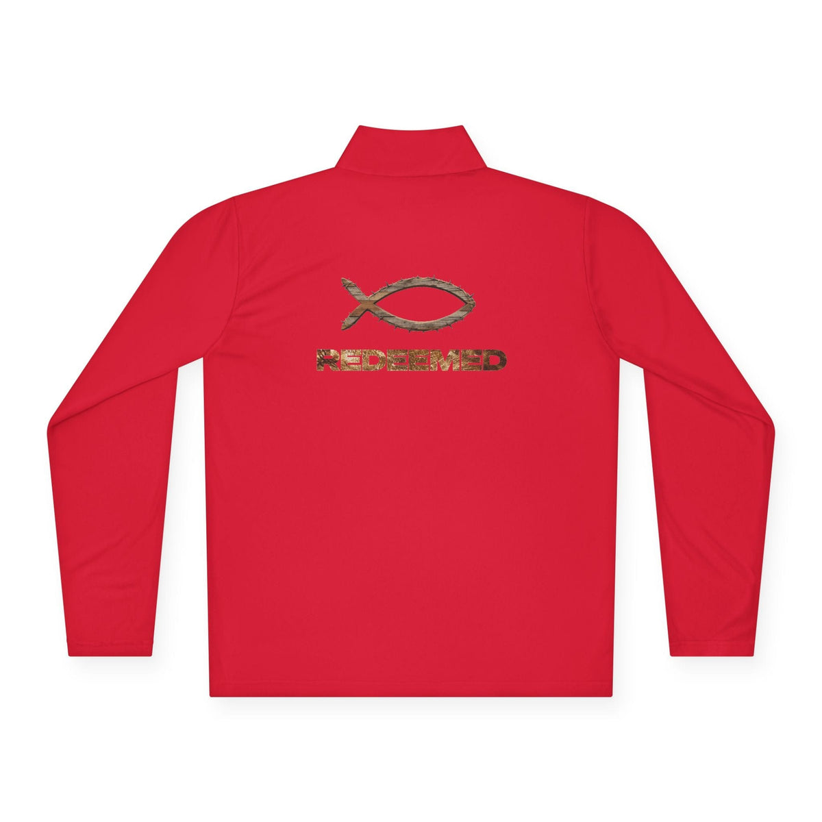Long-sleeve "Redeemed" Ichthus Fish Quarter Zip Pullover Salt Skins
