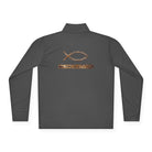 Long-sleeve "Redeemed" Ichthus Fish Quarter Zip Pullover Salt Skins