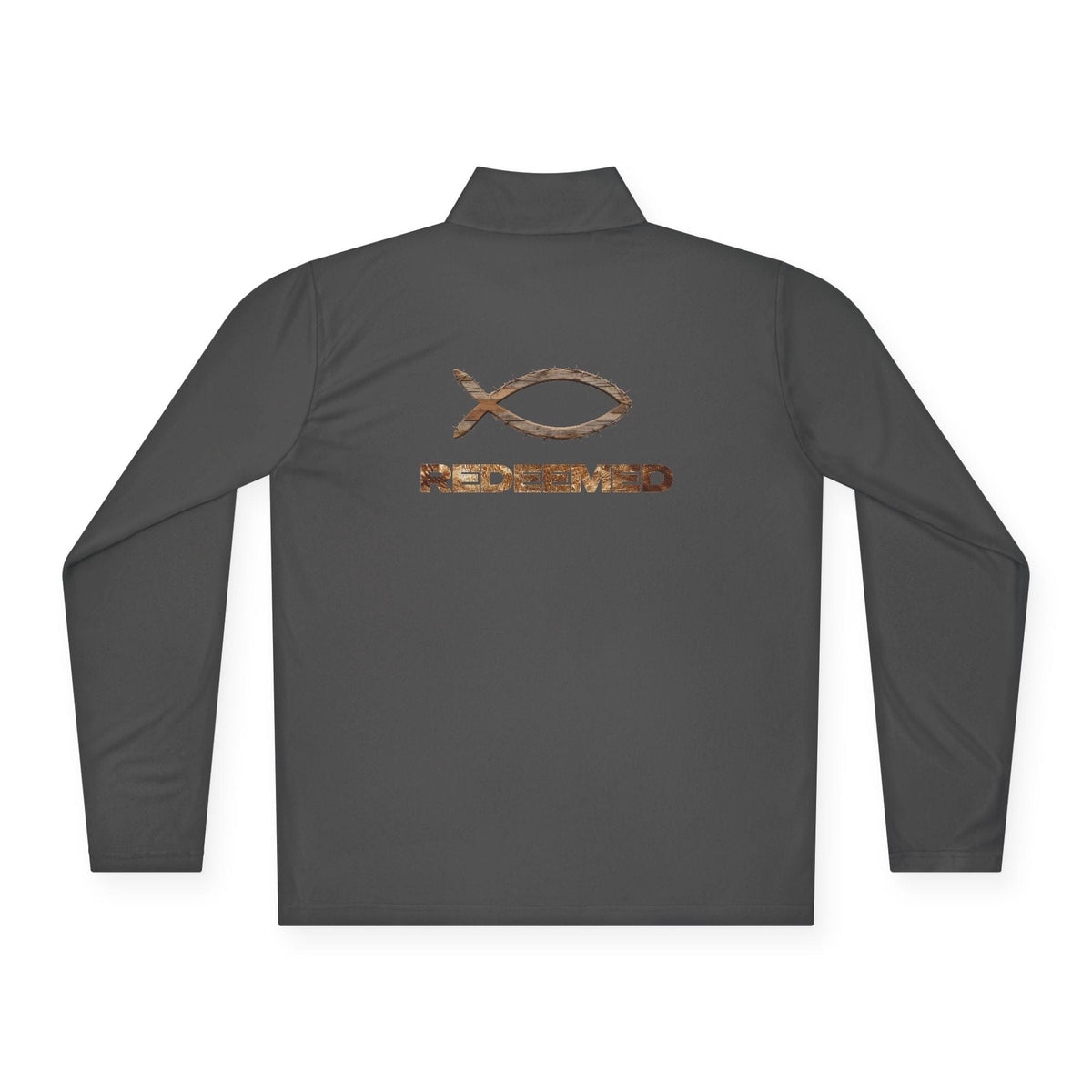 Long-sleeve "Redeemed" Ichthus Fish Quarter Zip Pullover Salt Skins