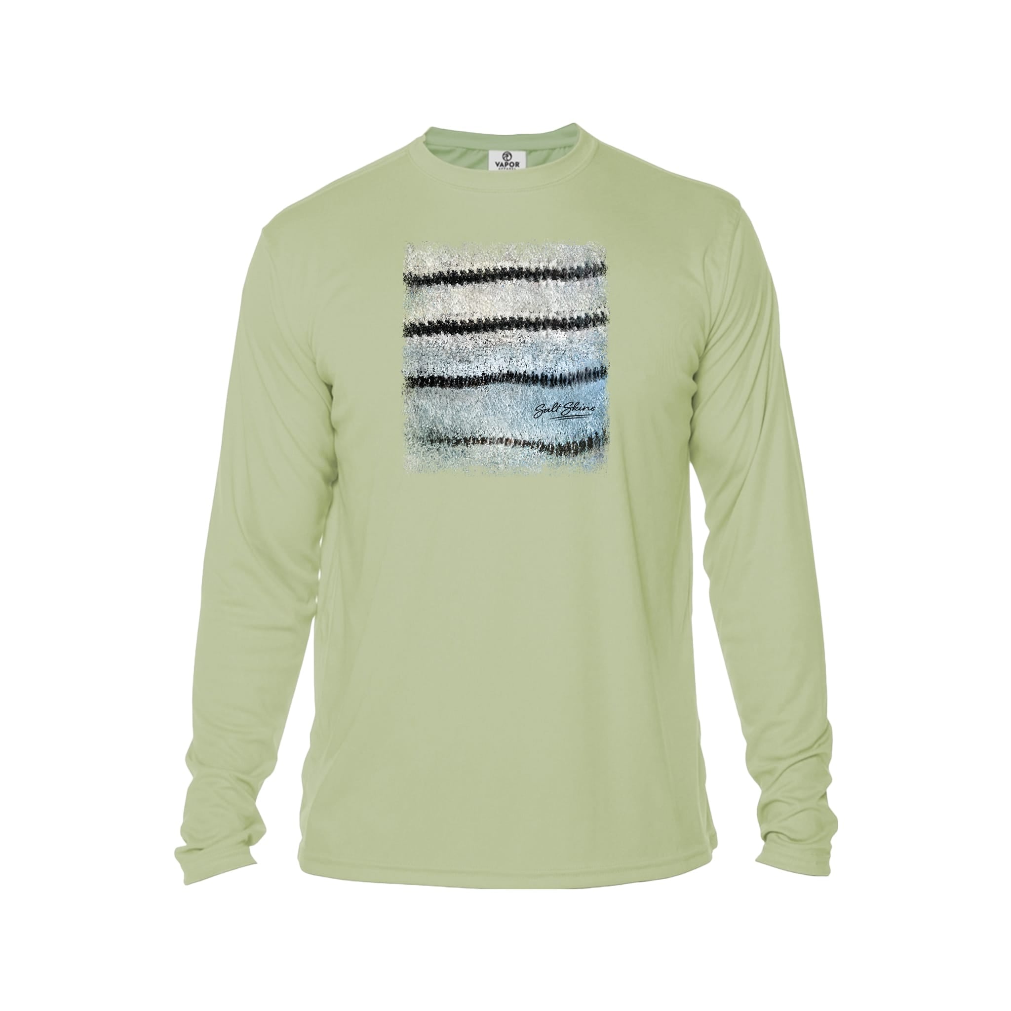 Printify Long-sleeve Sage / XS Hybrid Striper Bass Men's Performance Fishing Crew Neck