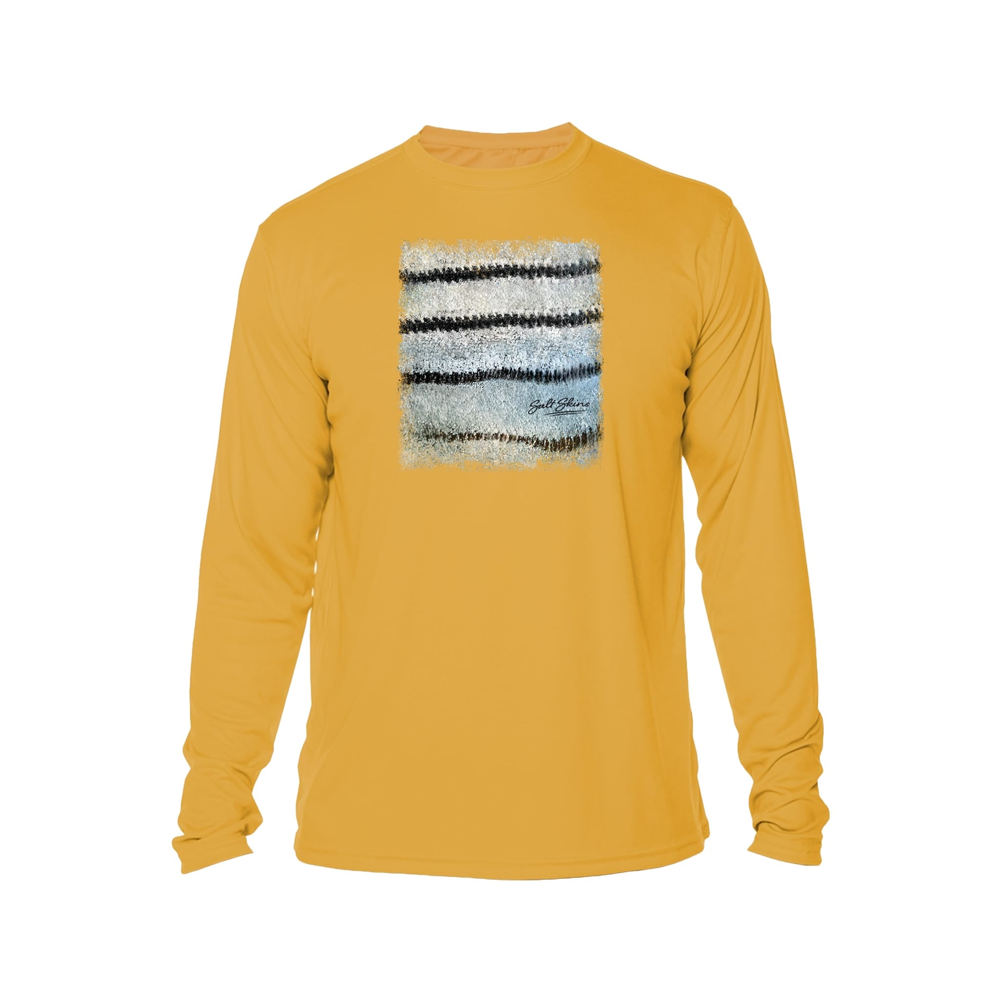 Printify Long-sleeve Sunflower / XS Hybrid Striper Bass Men's Performance Fishing Crew Neck