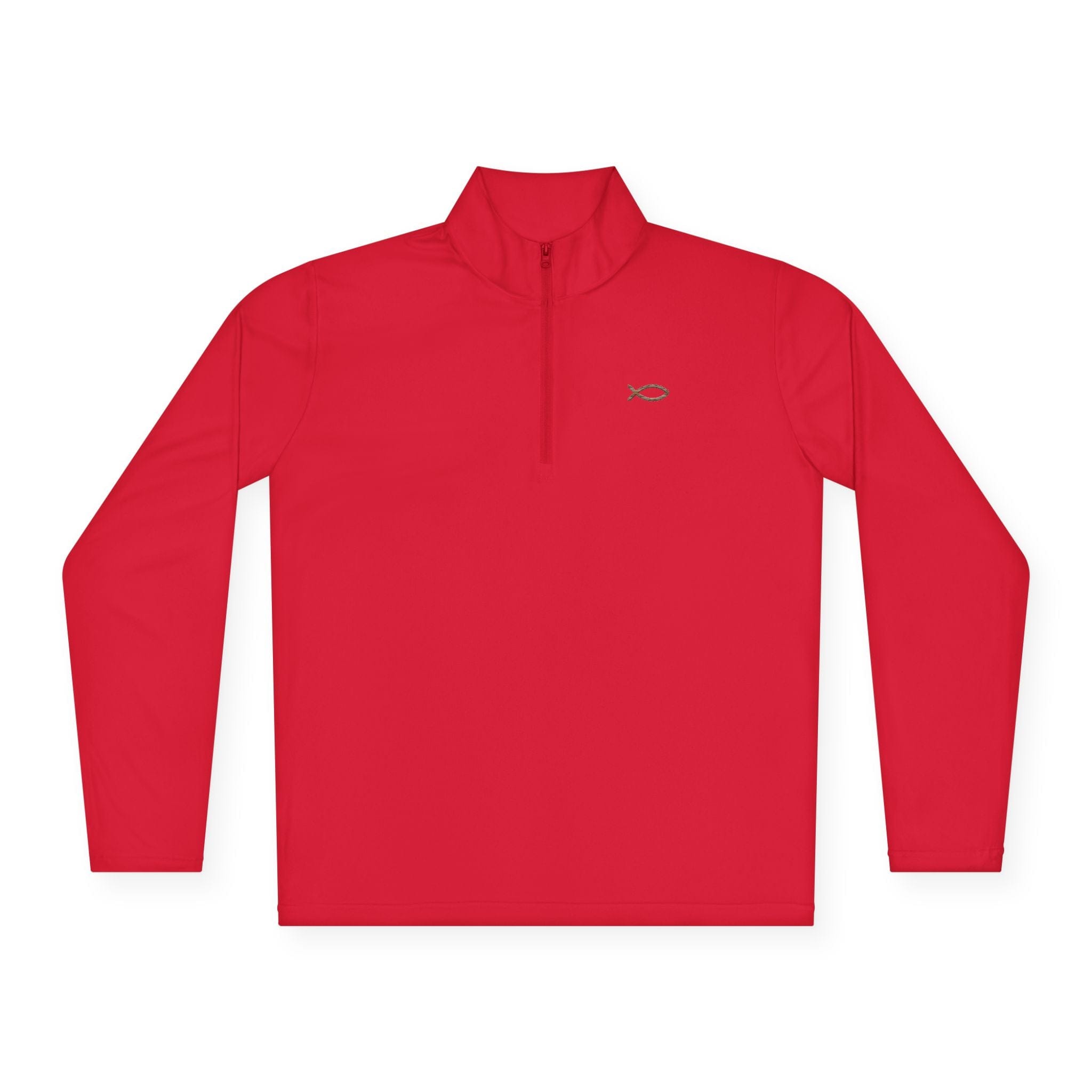 Salt Skins Long-sleeve True Red / S "Redeemed" Ichthus Fish Quarter Zip Pullover