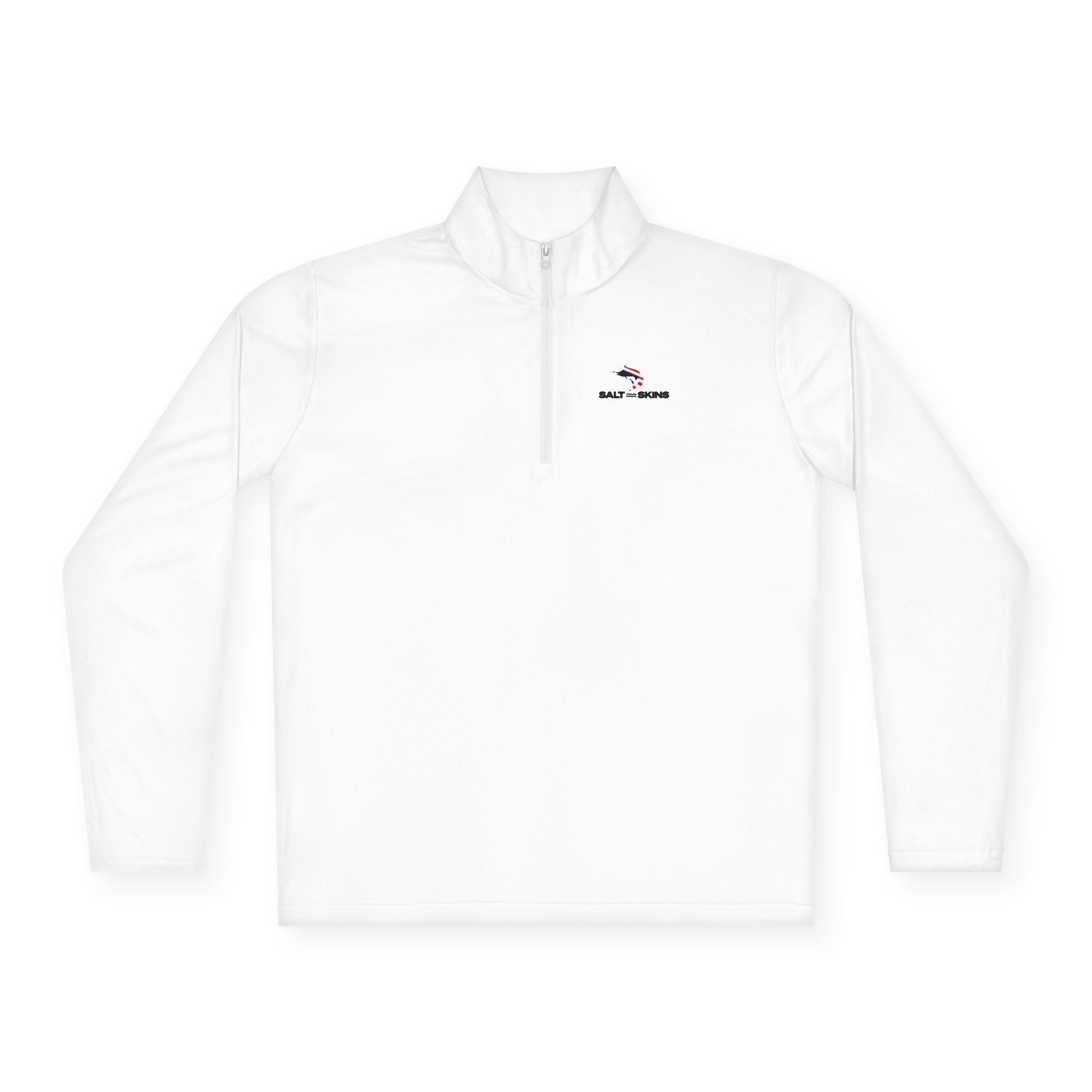 Salt Skins Apparel Long-sleeve White / XS American Flag Marlin Quarter Zip Pullover - NEW!