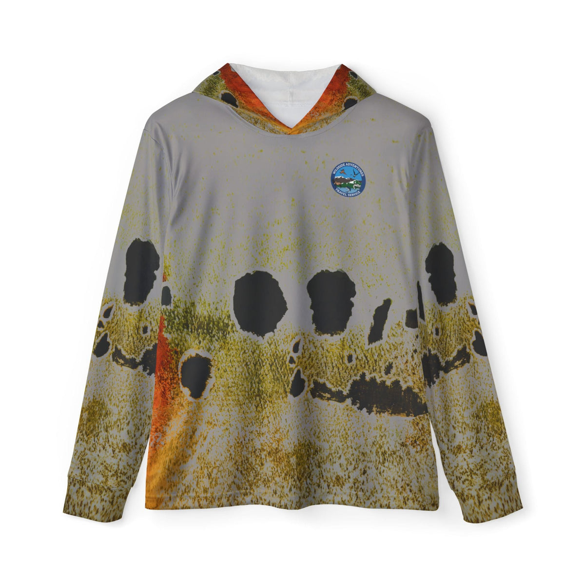 Men's Long Sleeve Hoodie Gray / XS Wildside Butterfly Peacock Bass Performance Fishing Shirt Salt Skins