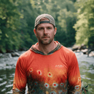 Men's Long Sleeve Hoodie Hunter's Neon Brook Trout Performance Fishing Shirt Salt Skins