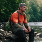 Men's Long Sleeve Hoodie Hunter's Neon Brook Trout Performance Fishing Shirt Salt Skins