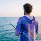 Salt Skins Men's Long Sleeve Hoodie Parrot Reef Dweller Men's Ultimate Performance Long Sleeve Fishing Hoodie