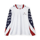 Salt Skins Men's Long Sleeve Hoodie Red, White & Blue / XS USA Marlin Men's Performance Hoodie - NEW
