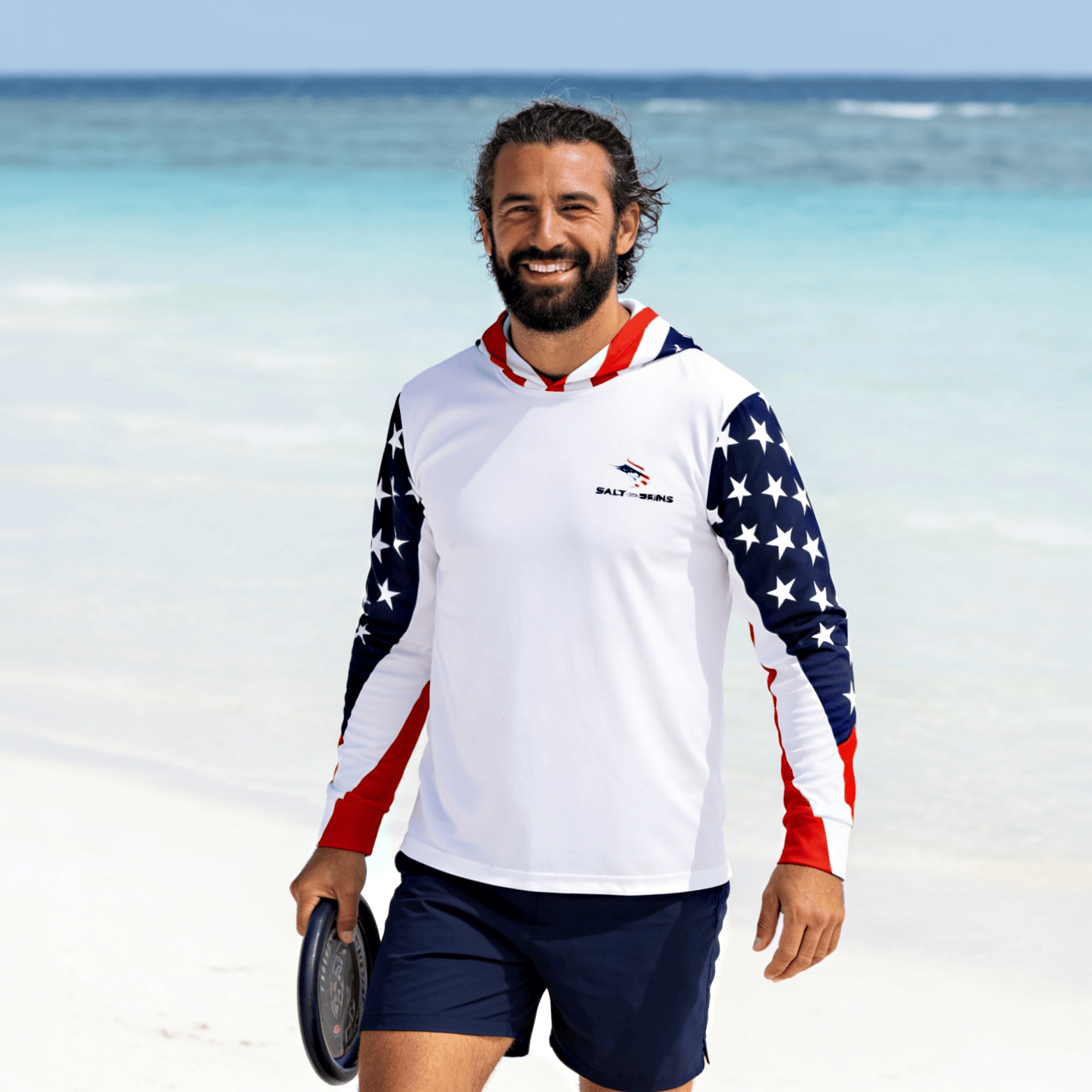 Men's Long Sleeve Hoodie USA Marlin Men's Performance Hoodie - NEW Salt Skins