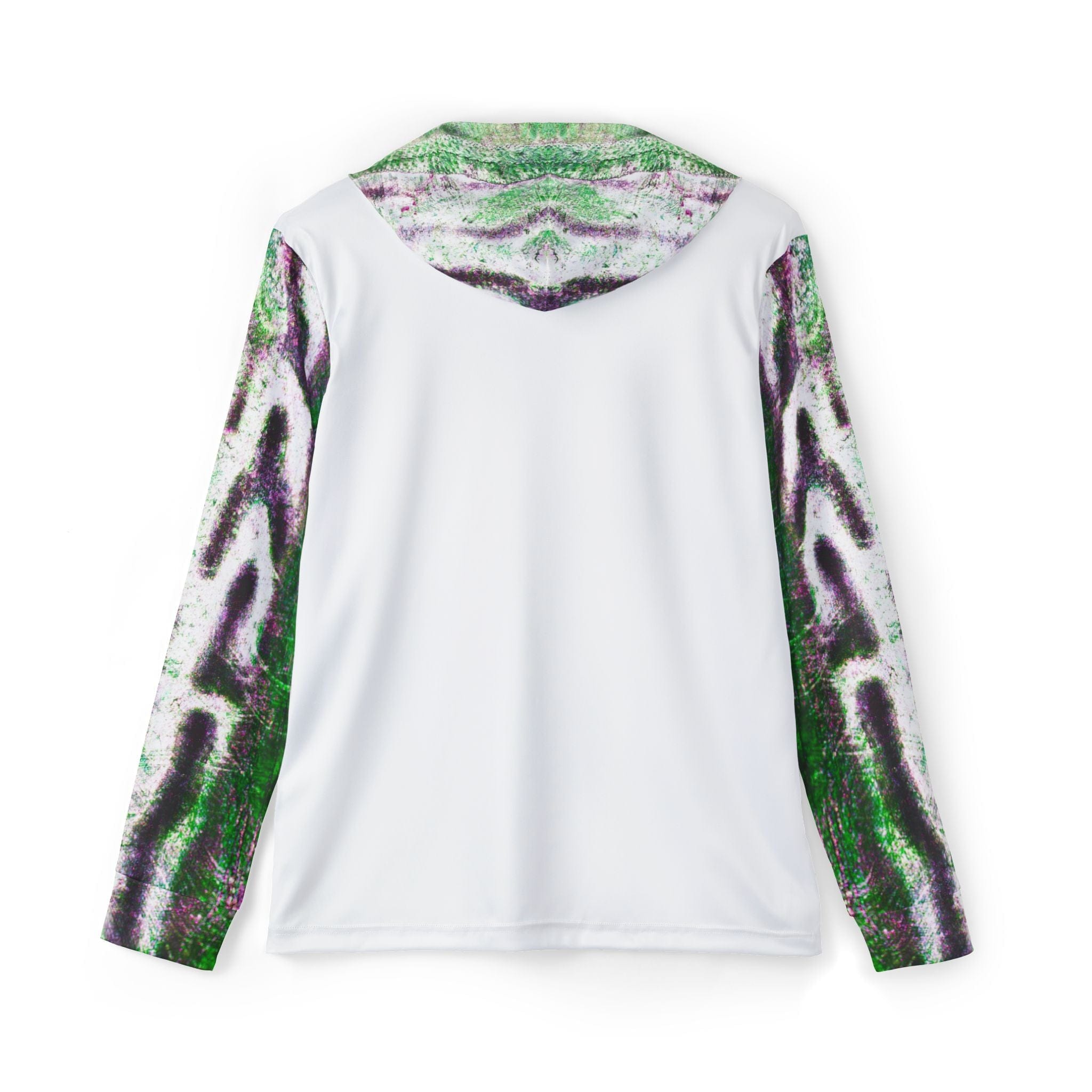 Salt Skins All Over Prints Barracuda Men's UPF +50 Long Sleeve Performance Hoodie Green