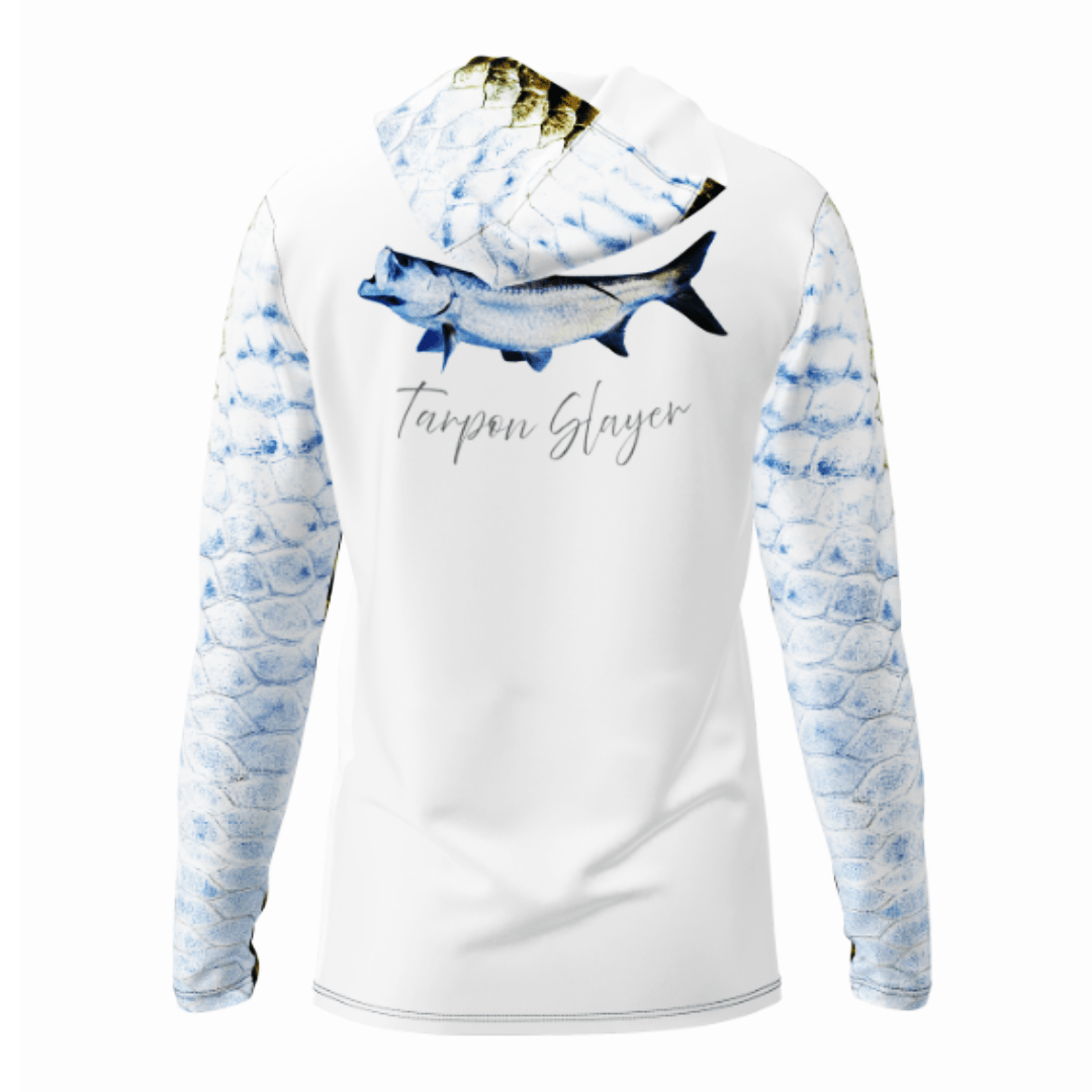 Salt Skins Men's Performance Hoodie Blue & Gold / XS Tarpon Men's Long Sleeve Performance Hoodie (b2b)