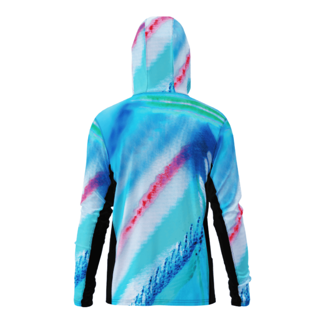 Salt Skins Men's Performance Hoodie Blue Parrot Vented Performance Hoodie With Pockets (b2b)