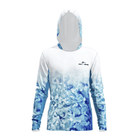 Salt Skins Men's Performance Hoodie Blue Reef Water Camo Side Vent Performance Hoodie (b2b)